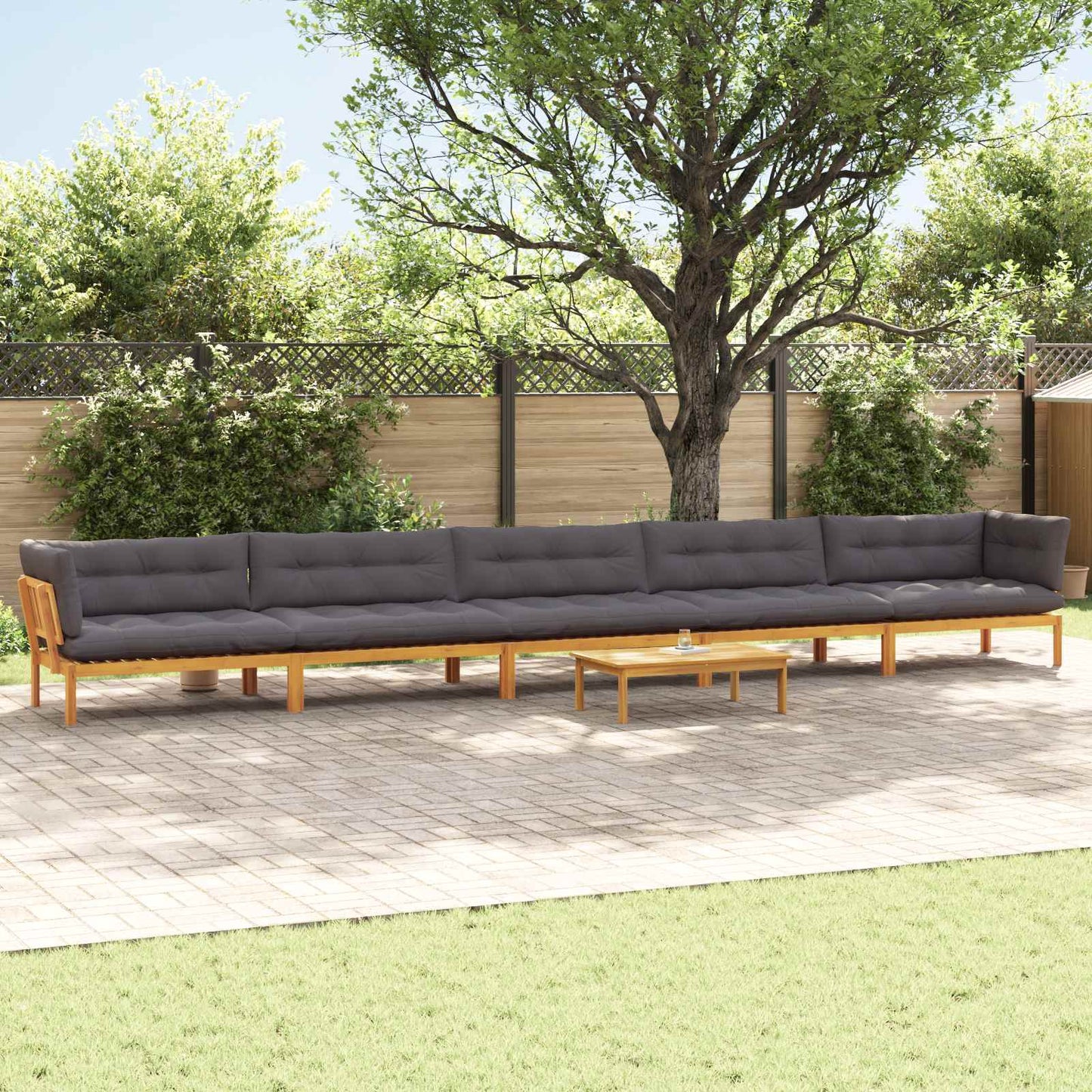6 Stück Garten Pallet Sofa Einheiten Massivholz Akazie Natur