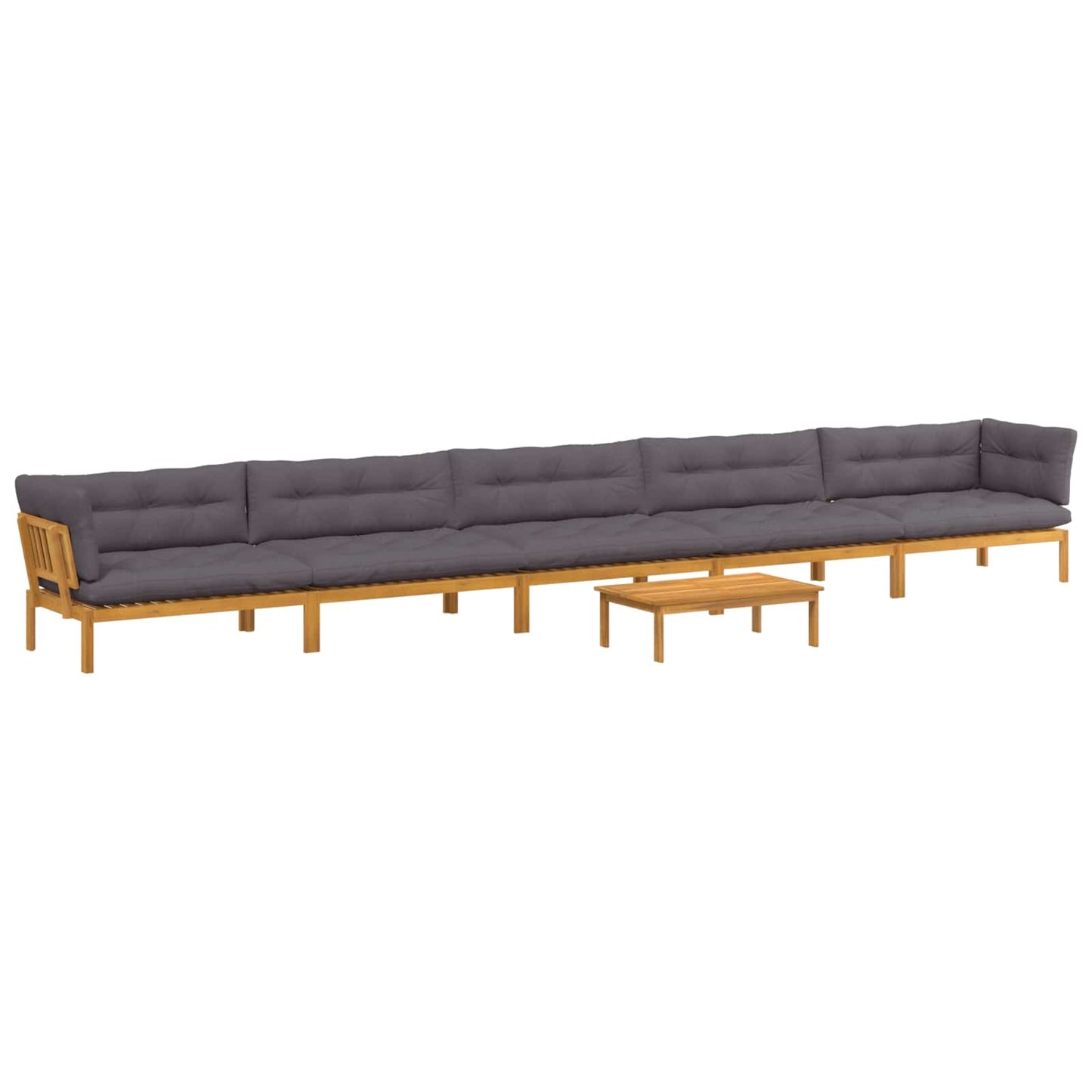 6 Stück Garten Pallet Sofa Einheiten Massivholz Akazie Natur