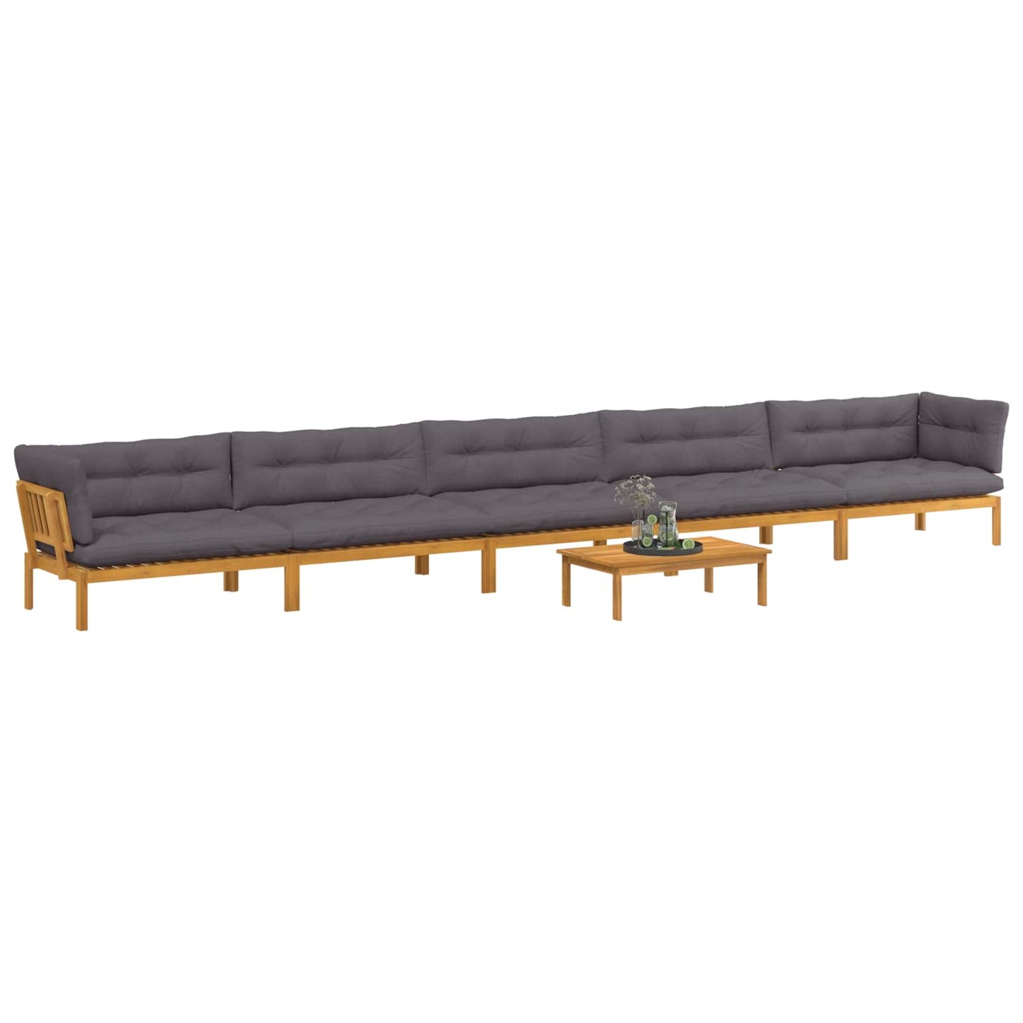 6 Stück Garten Pallet Sofa Einheiten Massivholz Akazie Natur