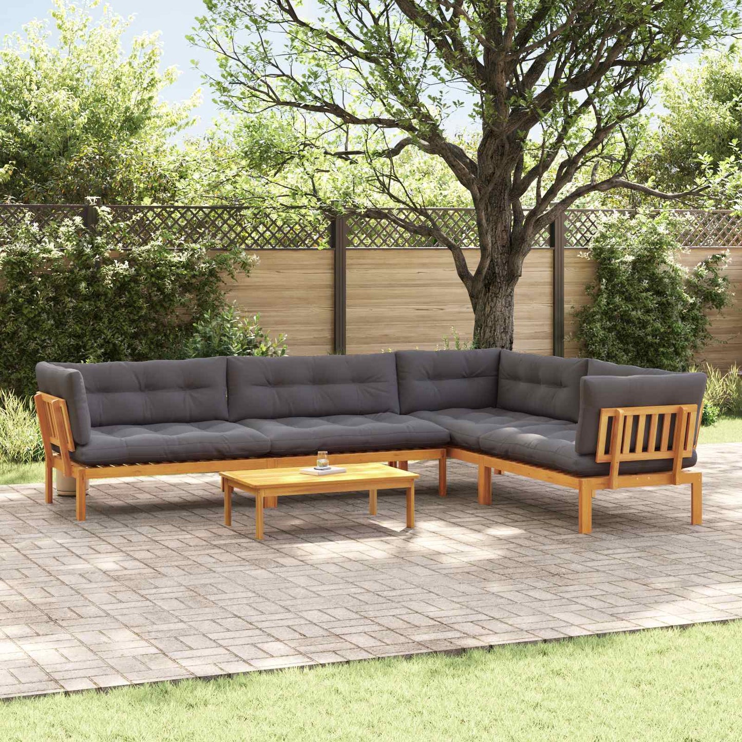 5 Stück Garten Pallet Sofa Einheiten Massivholz Akazie Natur