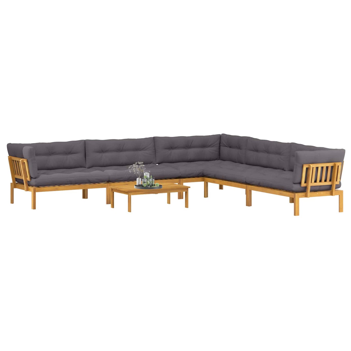 6 Stück Garten Pallet Sofa Einheiten Massivholz Akazie Natur