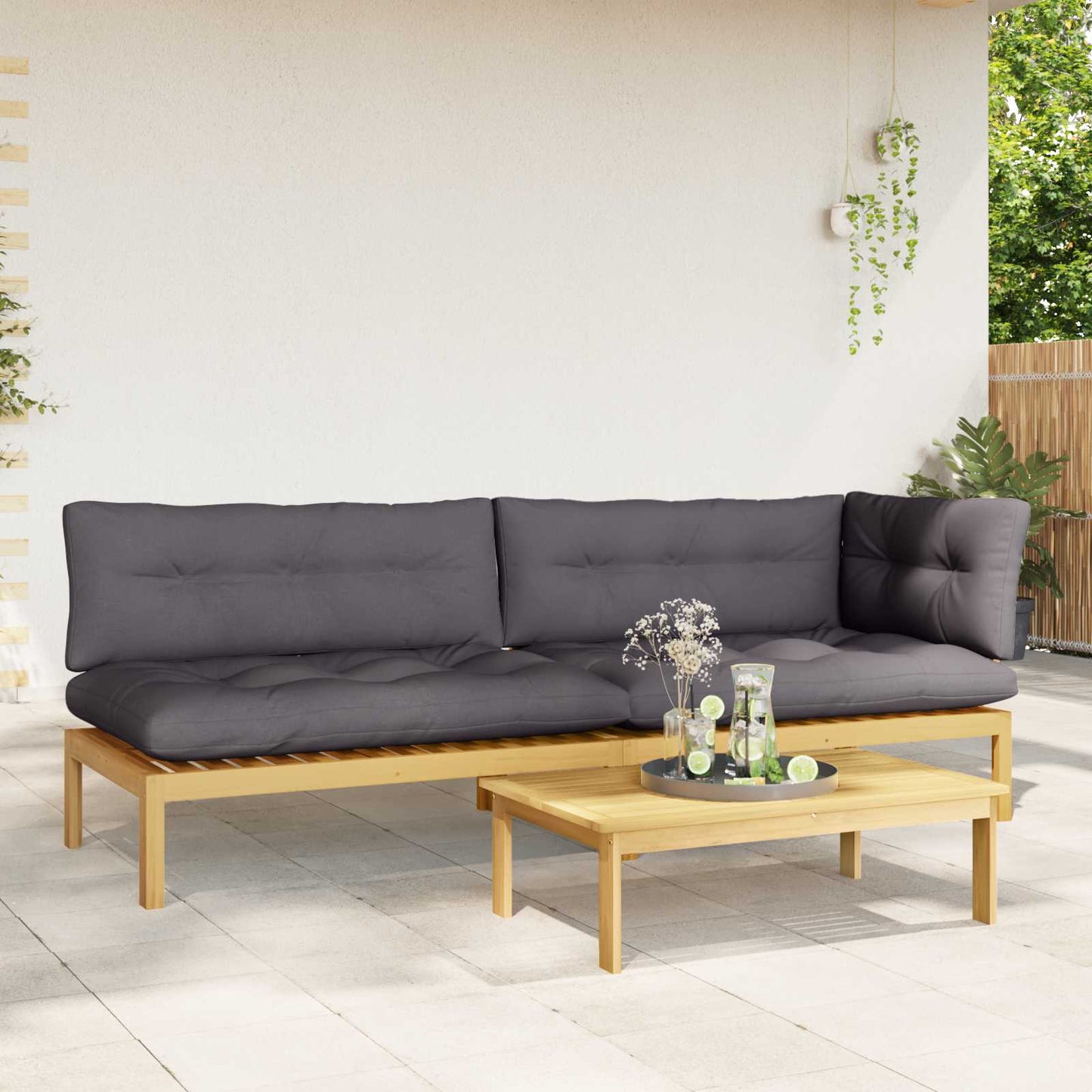 3 Stück Garten Pallet Sofa Einheiten Massivholz Akazie