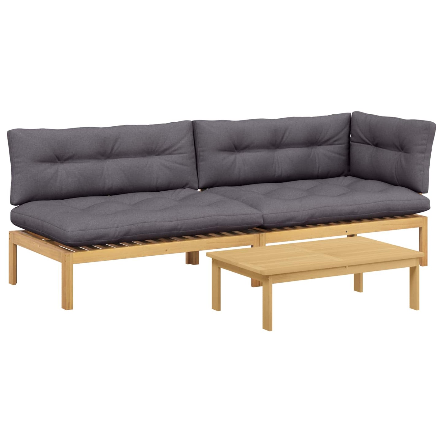 3 Stück Garten Pallet Sofa Einheiten Massivholz Akazie