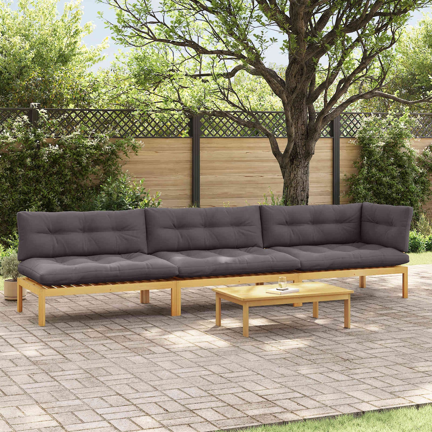 4 Stück Garten Pallet Sofa Einheiten Massivholz Akazie