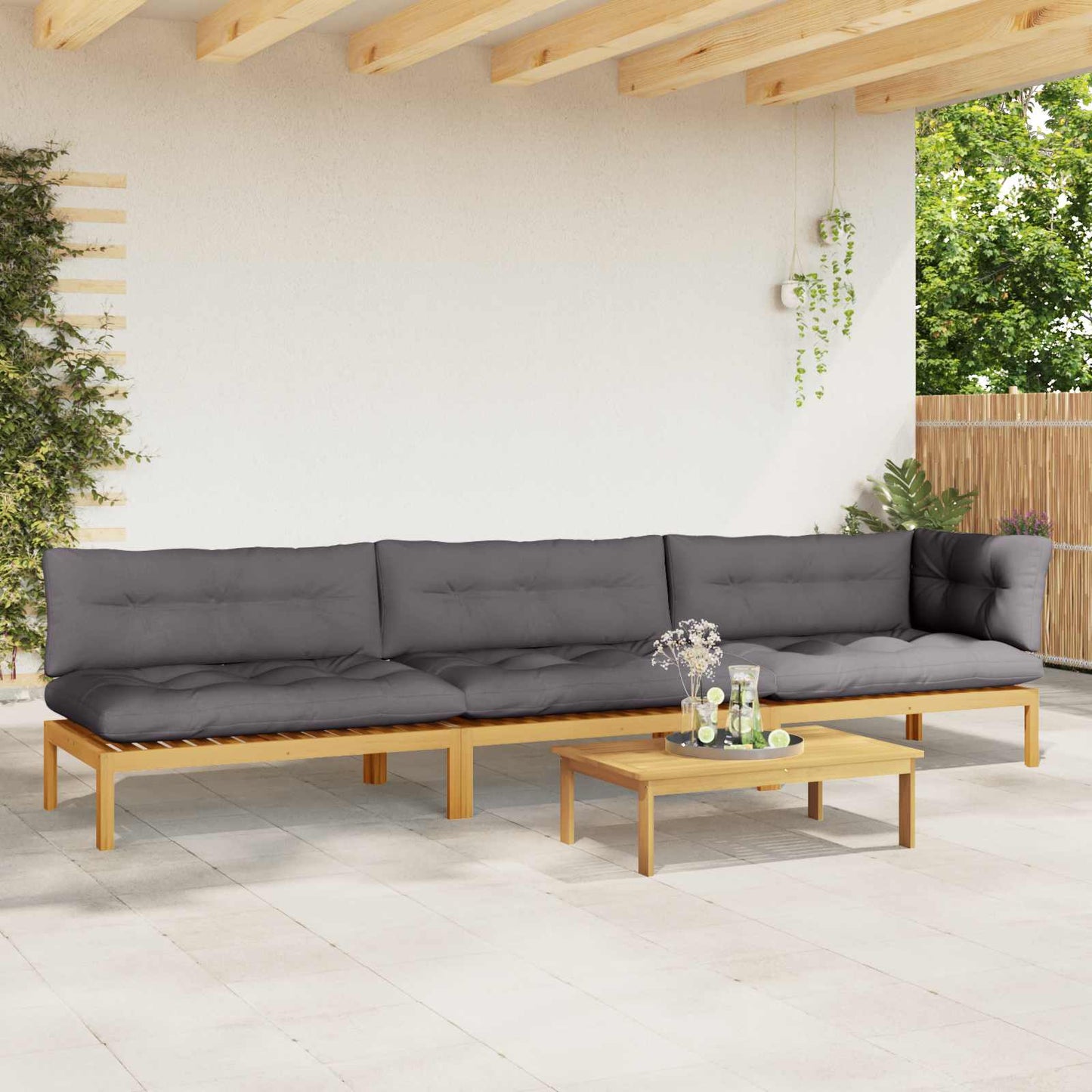 4 Stück Garten Pallet Sofa Einheiten Massivholz Akazie