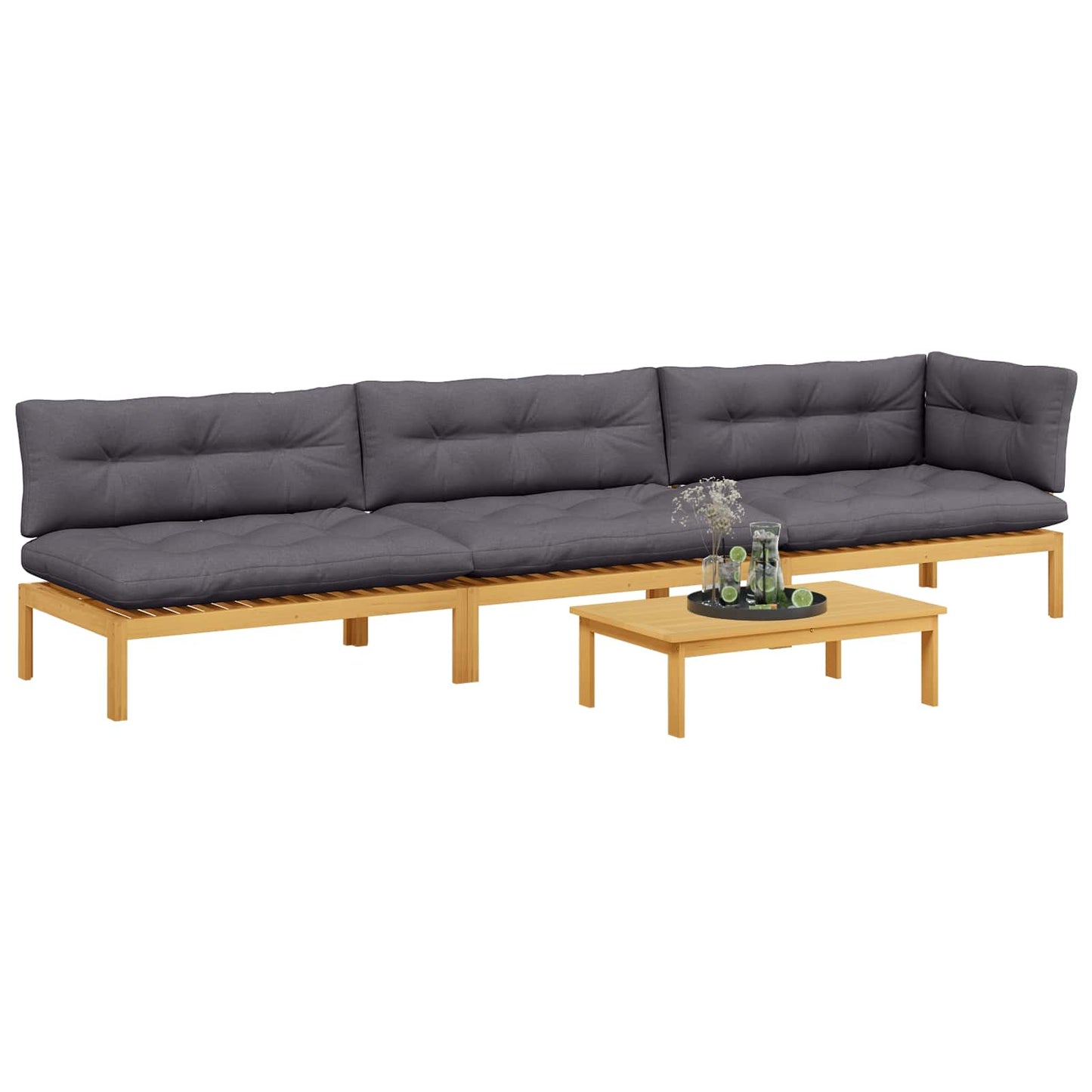 4 Stück Garten Pallet Sofa Einheiten Massivholz Akazie