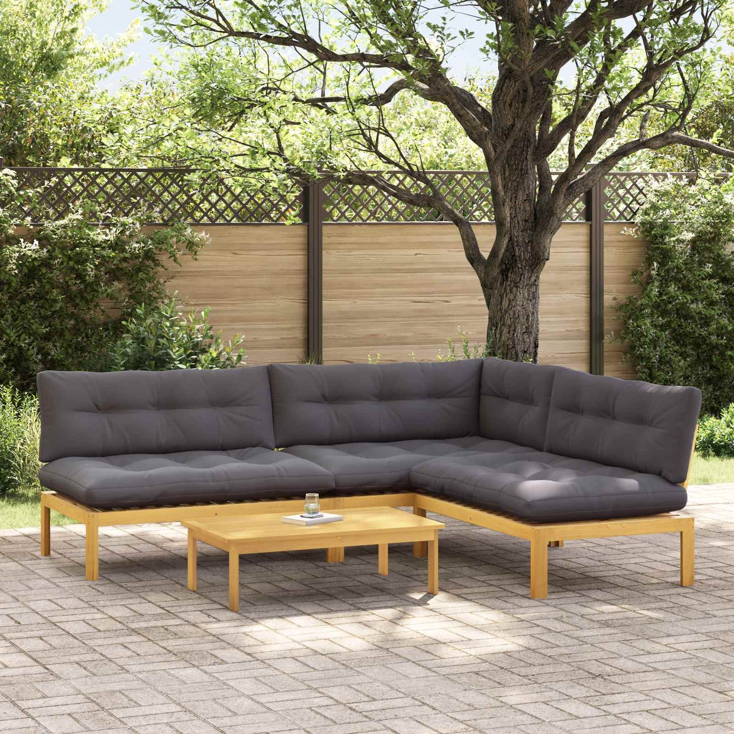 4 Stück Garten Pallet Sofa Einheiten Massivholz Akazie