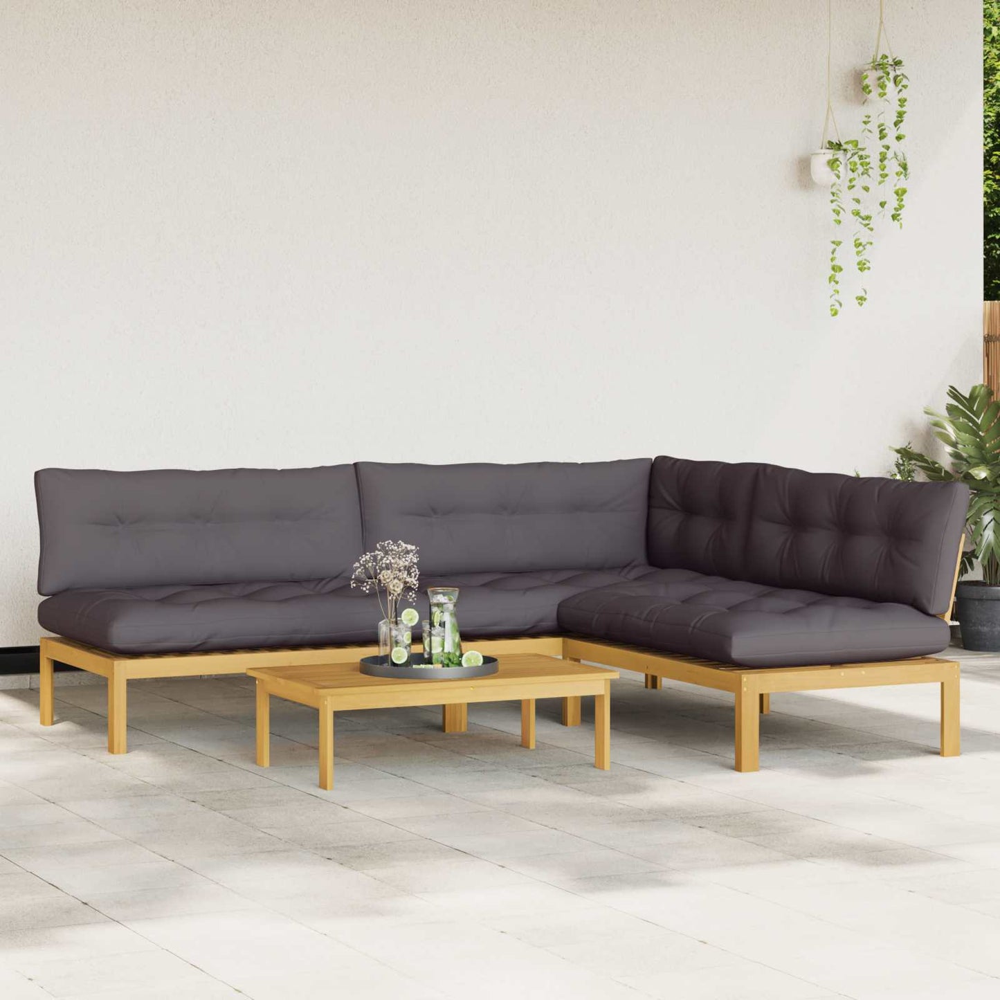 4 Stück Garten Pallet Sofa Einheiten Massivholz Akazie