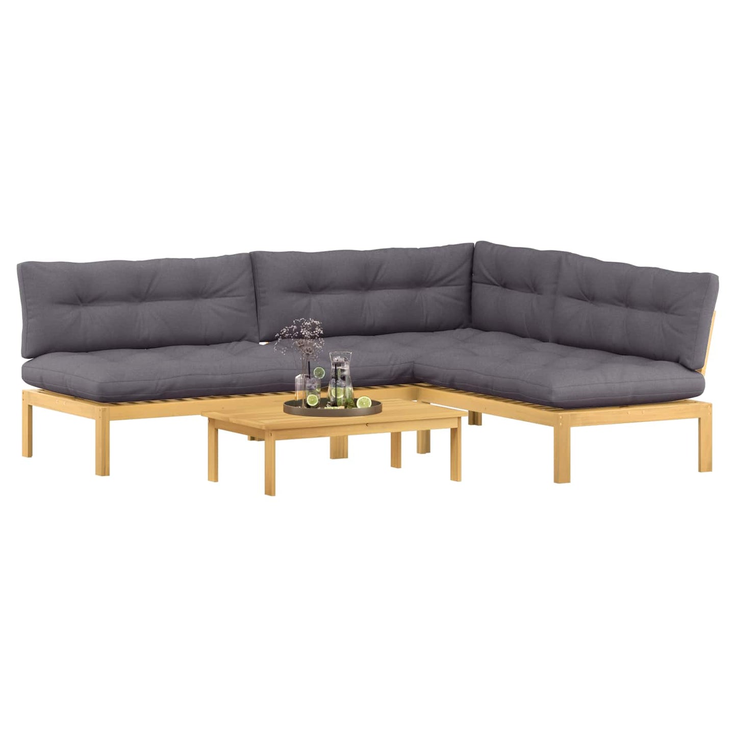 4 Stück Garten Pallet Sofa Einheiten Massivholz Akazie