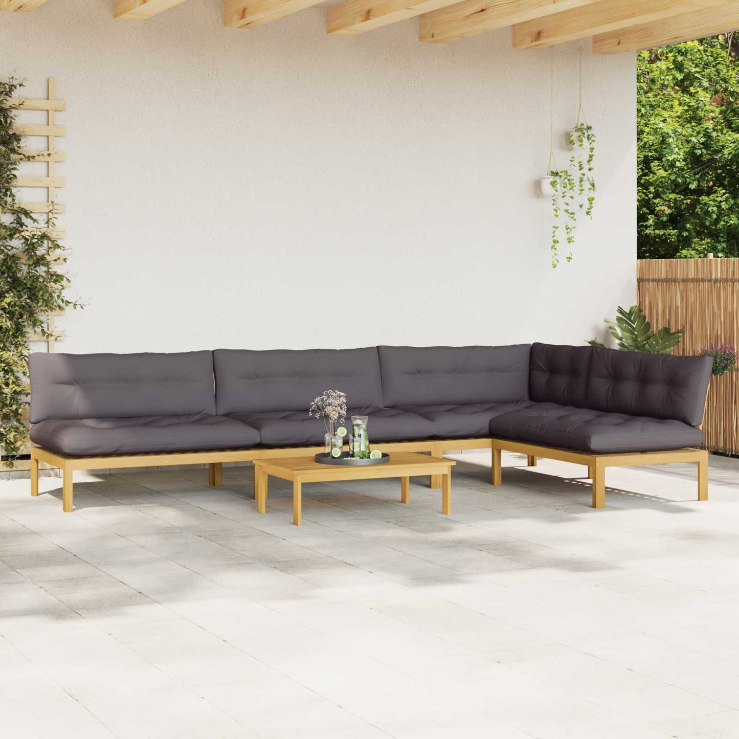 5 Stück Garten Pallet Sofa Einheiten Massivholz Akazie