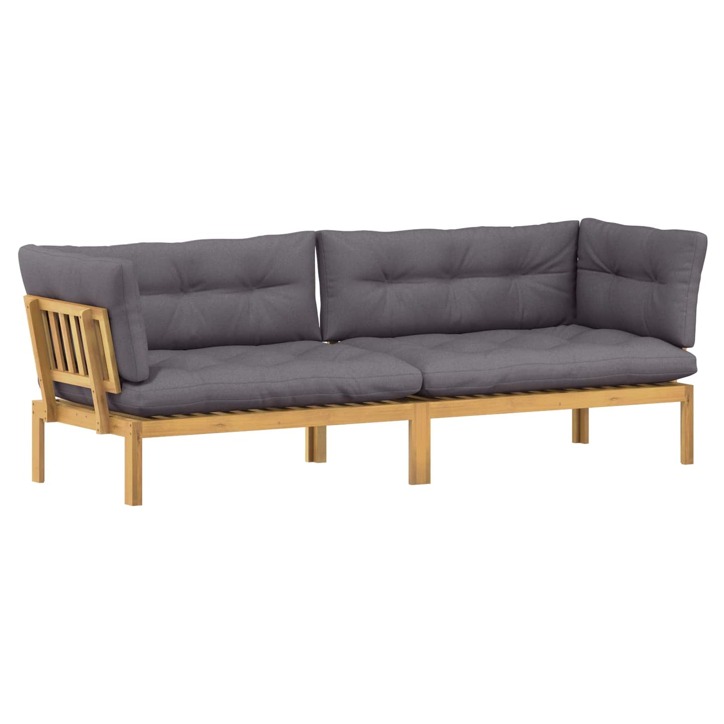Garten Pallet Sofa Einheiten 2 Stück Hellbraun und Dunkelgrau