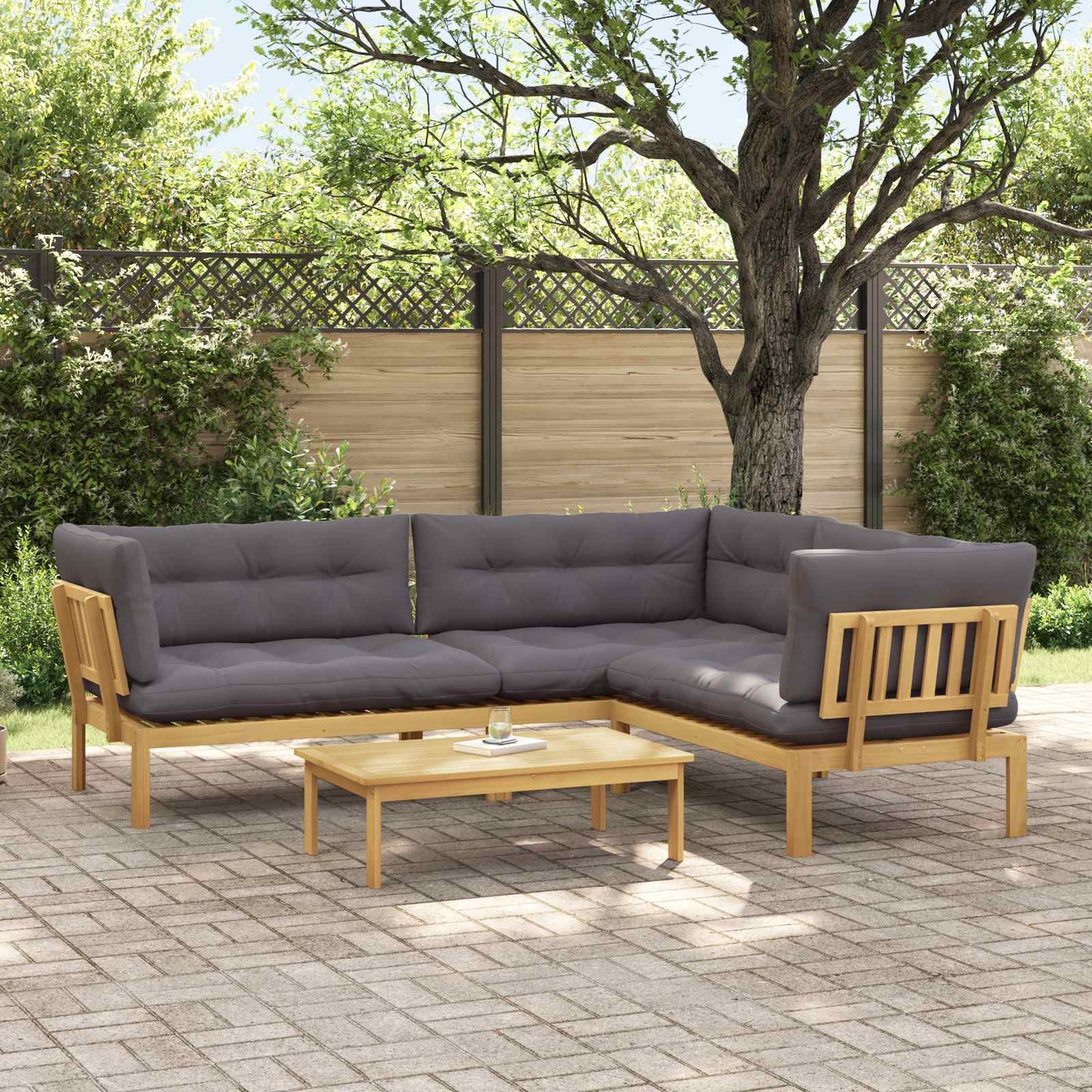4 Stück Garten Pallet Sofa Einheiten Massivholz Akazie