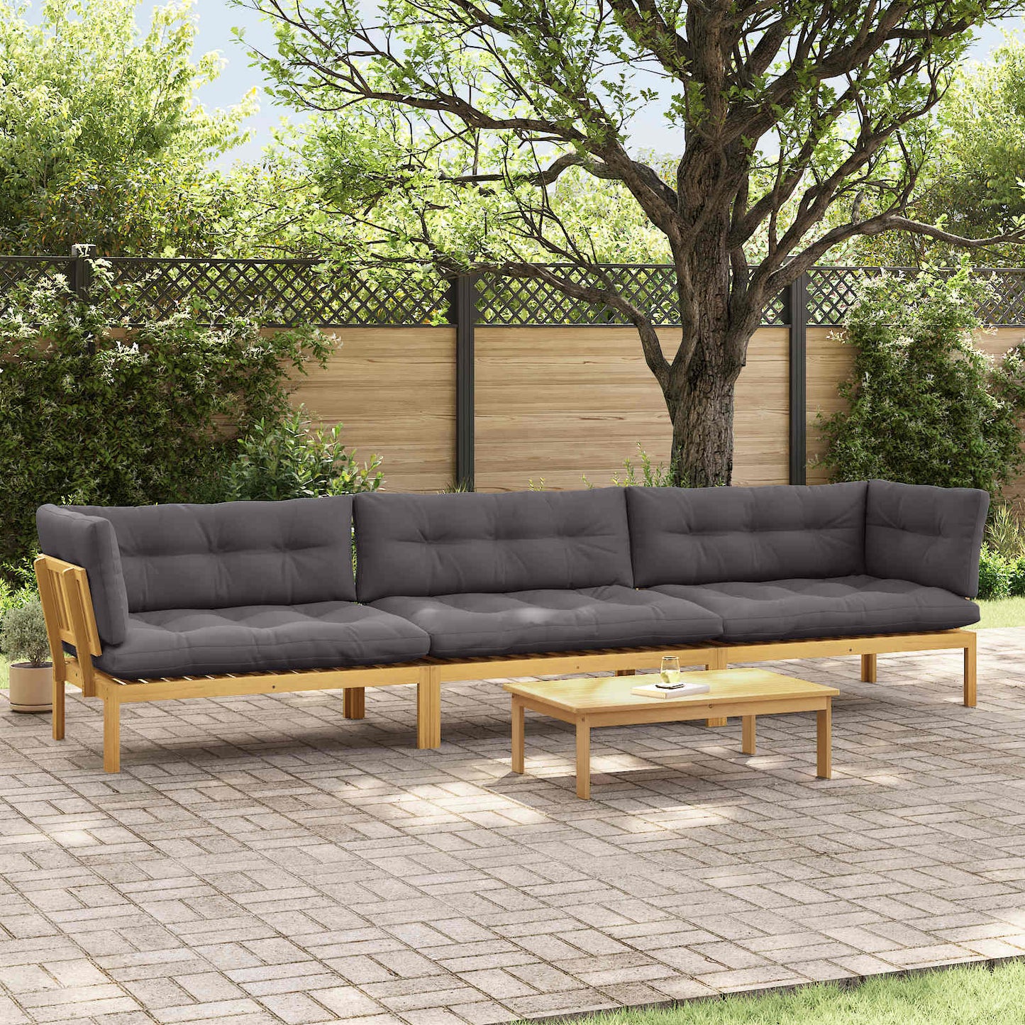4 Stück Garten Pallet Sofa Einheiten Massivholz Akazie