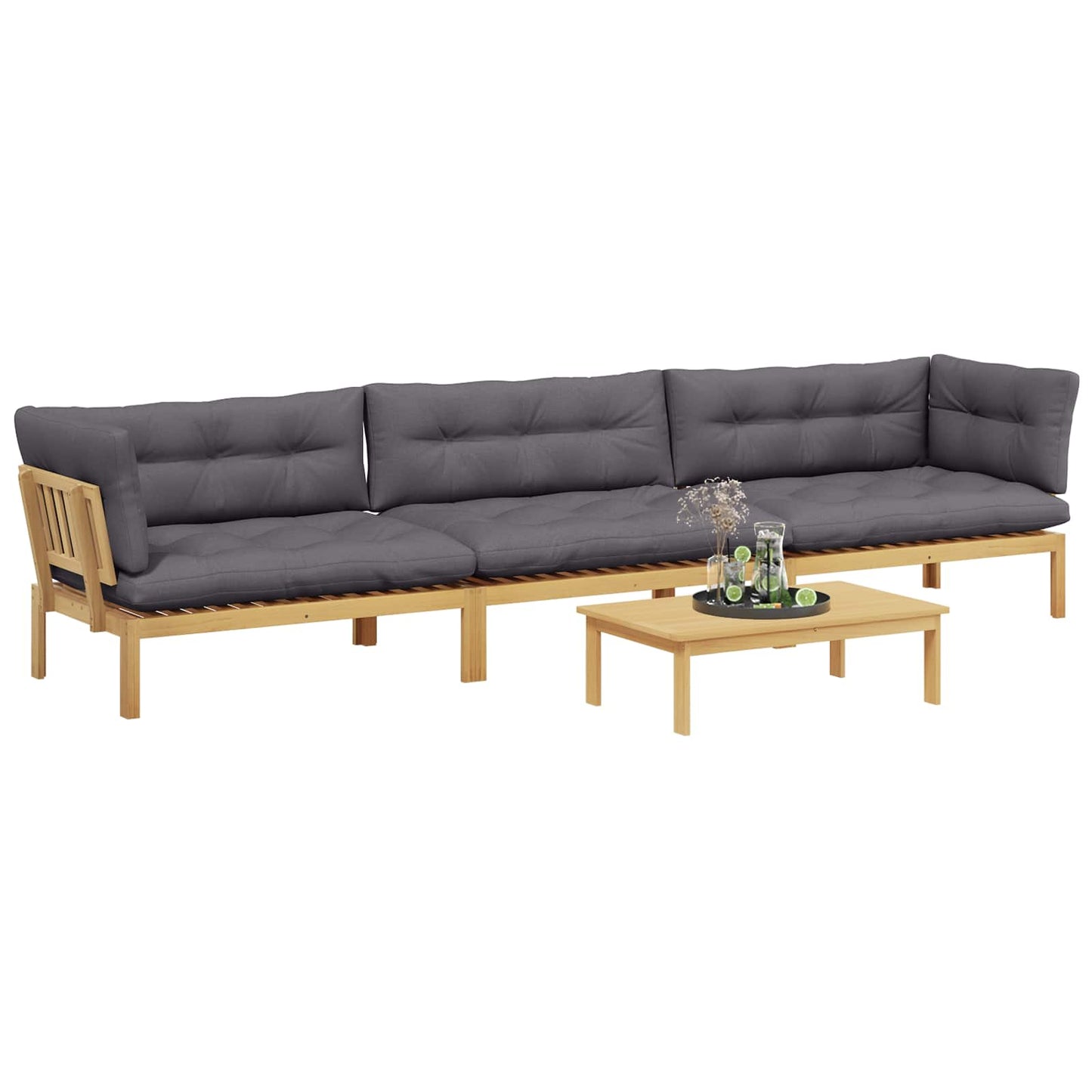 4 Stück Garten Pallet Sofa Einheiten Massivholz Akazie