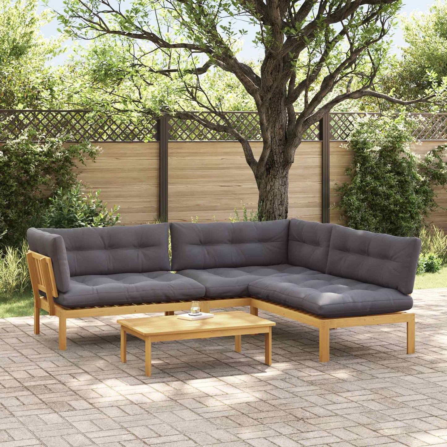 4 Stück Garten Pallet Sofa Einheiten Massivholz Akazie