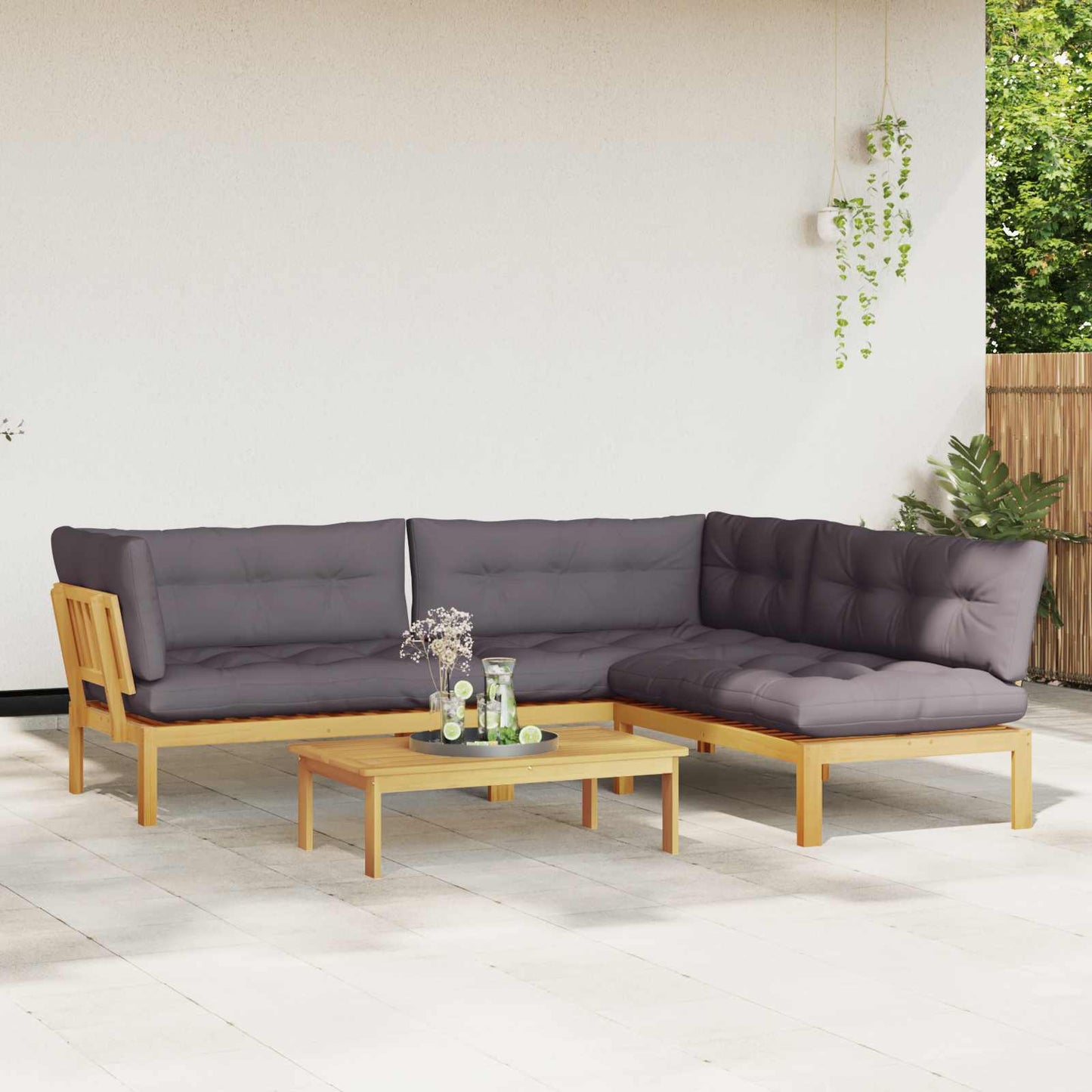 4 Stück Garten Pallet Sofa Einheiten Massivholz Akazie