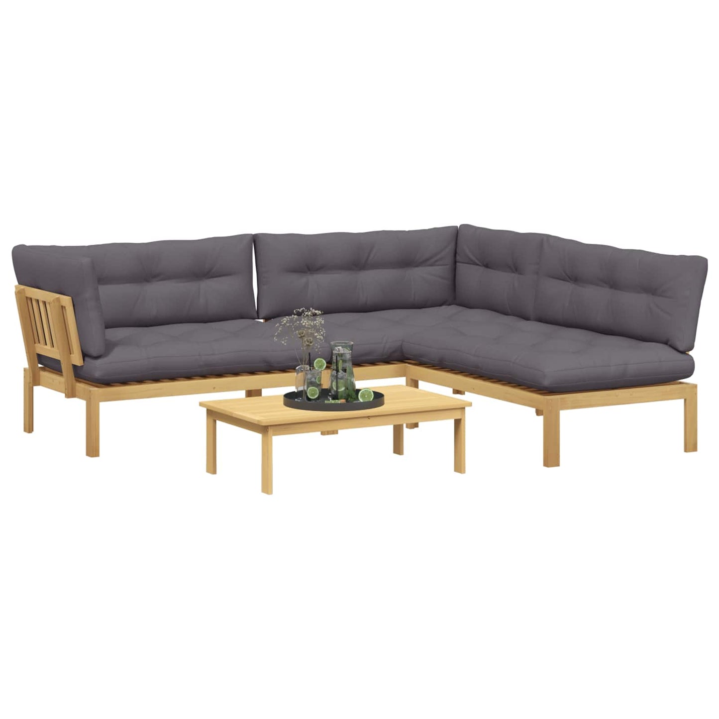 4 Stück Garten Pallet Sofa Einheiten Massivholz Akazie