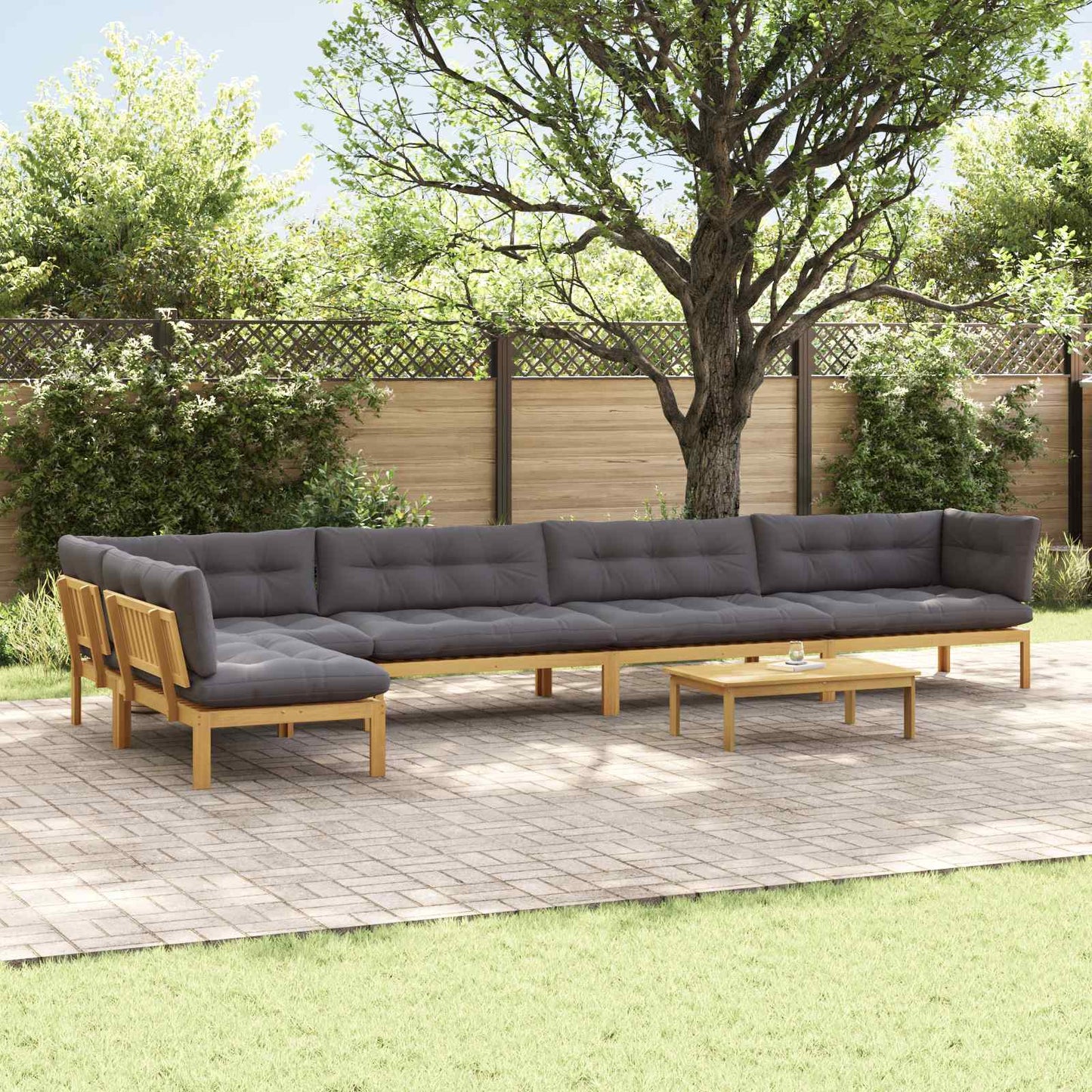 6 Stück Garten Pallet Sofa Einheiten Massivholz Akazie
