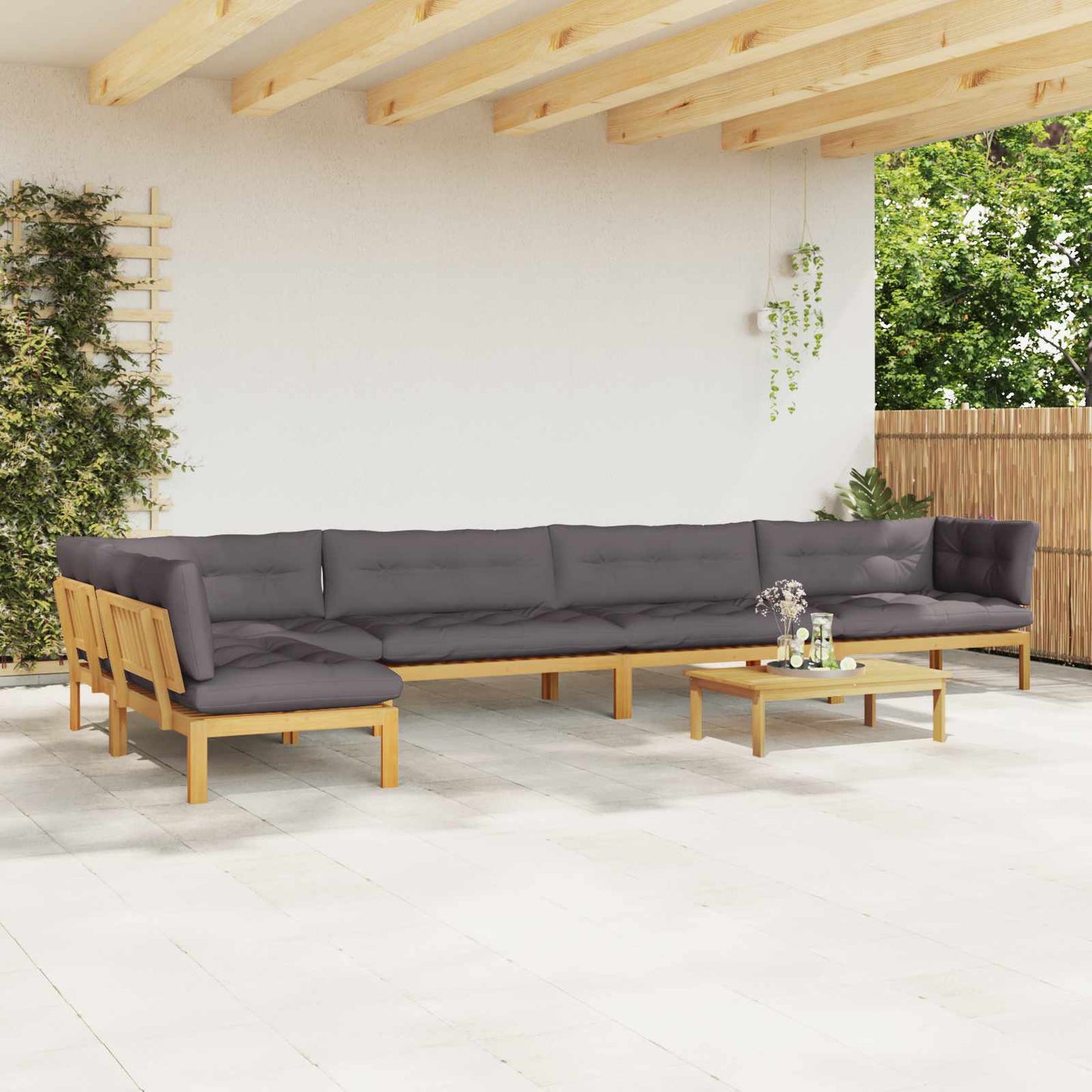 6 Stück Garten Pallet Sofa Einheiten Massivholz Akazie