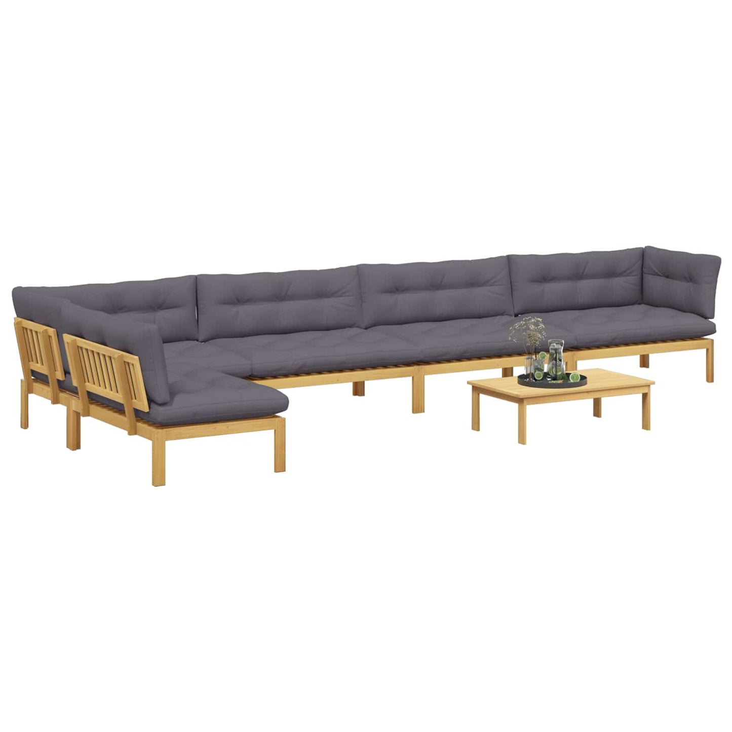 6 Stück Garten Pallet Sofa Einheiten Massivholz Akazie
