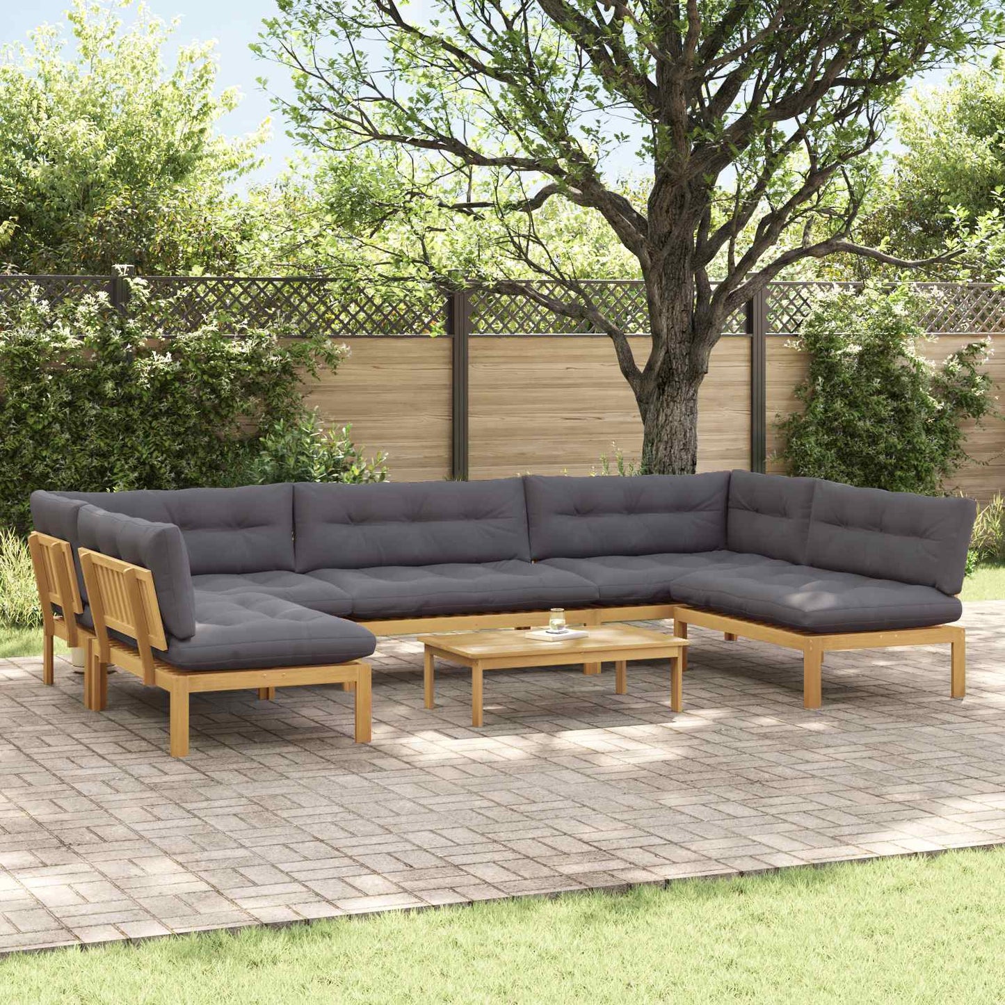 6 Stück Garten Pallet Sofa Einheiten Massivholz Akazie