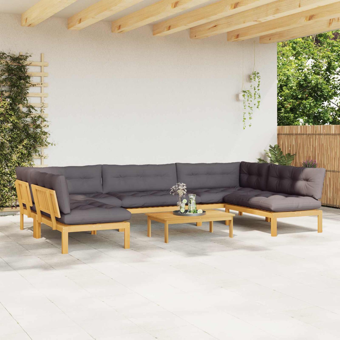 6 Stück Garten Pallet Sofa Einheiten Massivholz Akazie