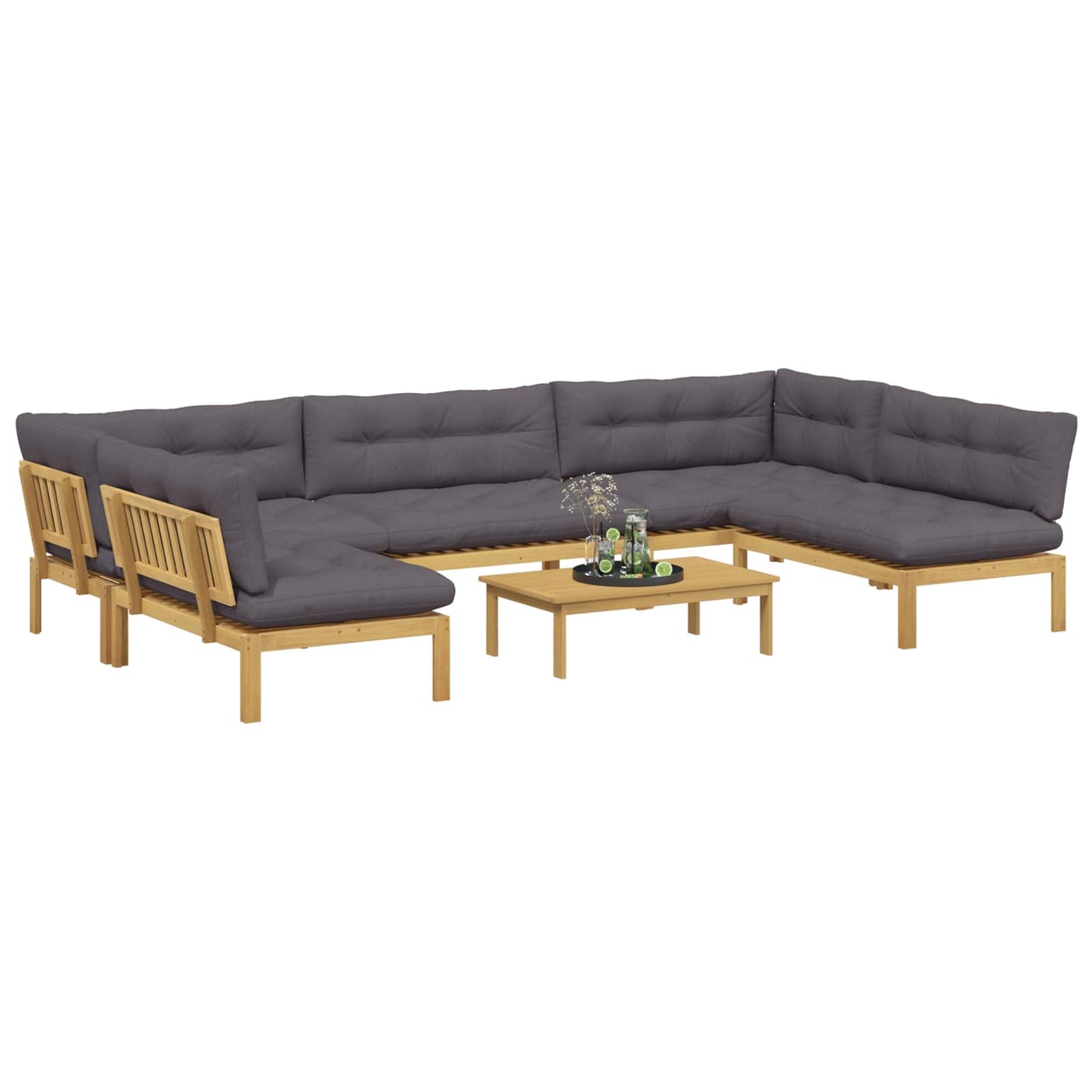 6 Stück Garten Pallet Sofa Einheiten Massivholz Akazie