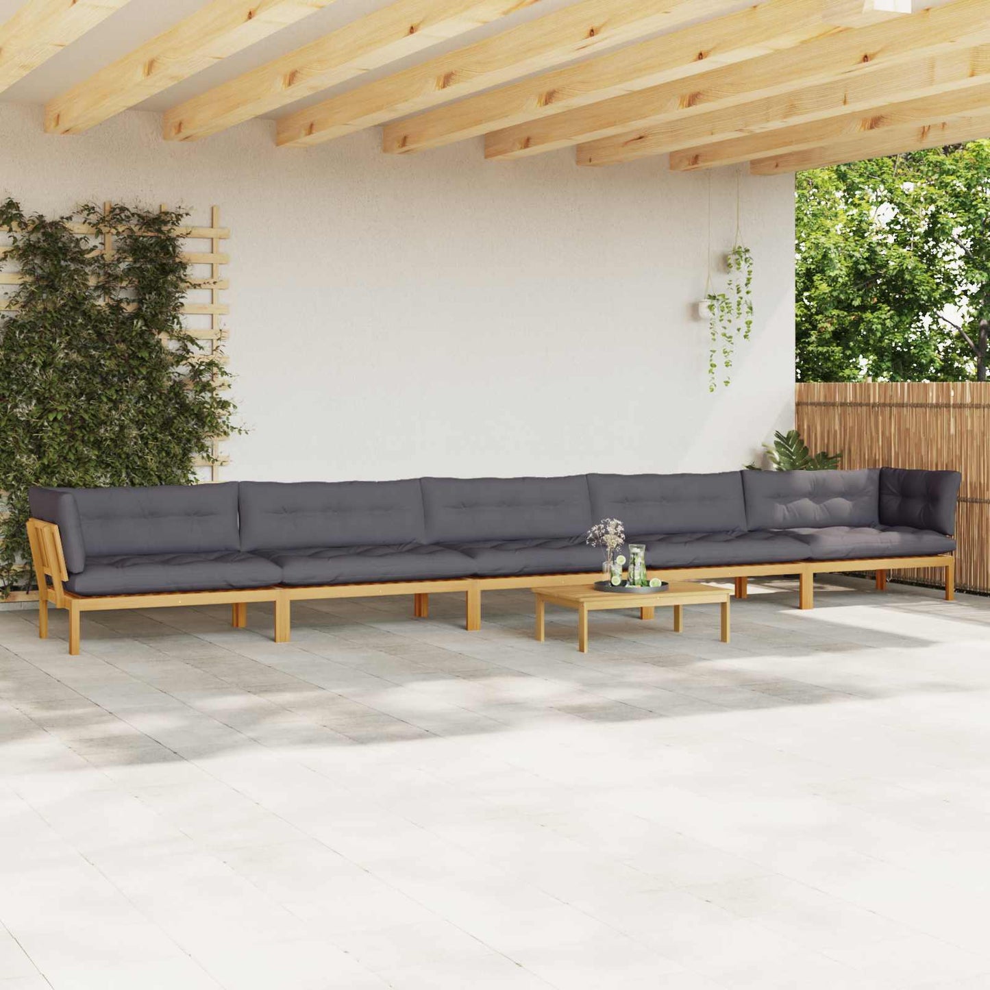 6 Stück Garten Pallet Sofa Einheiten Massivholz Akazie