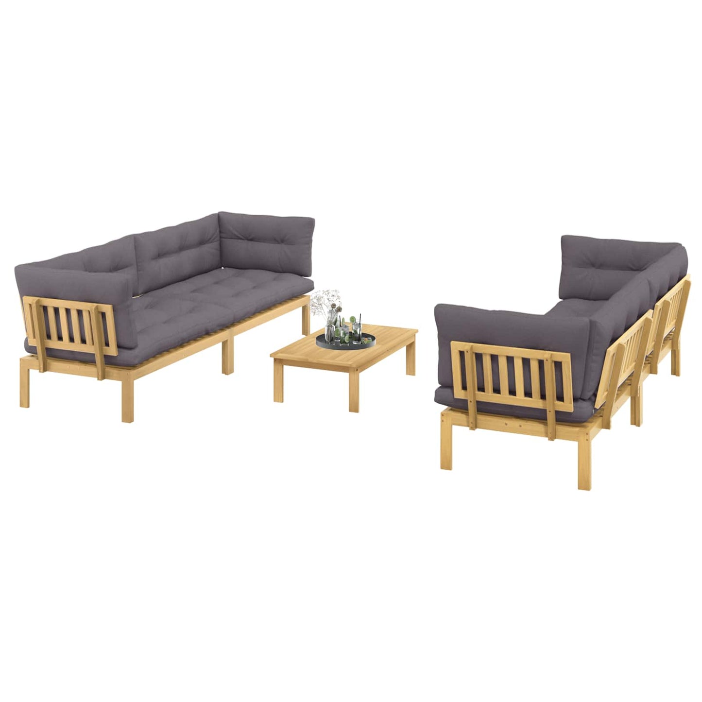 5 Stück Garten Pallet Sofa Einheiten Massivholz Akazie