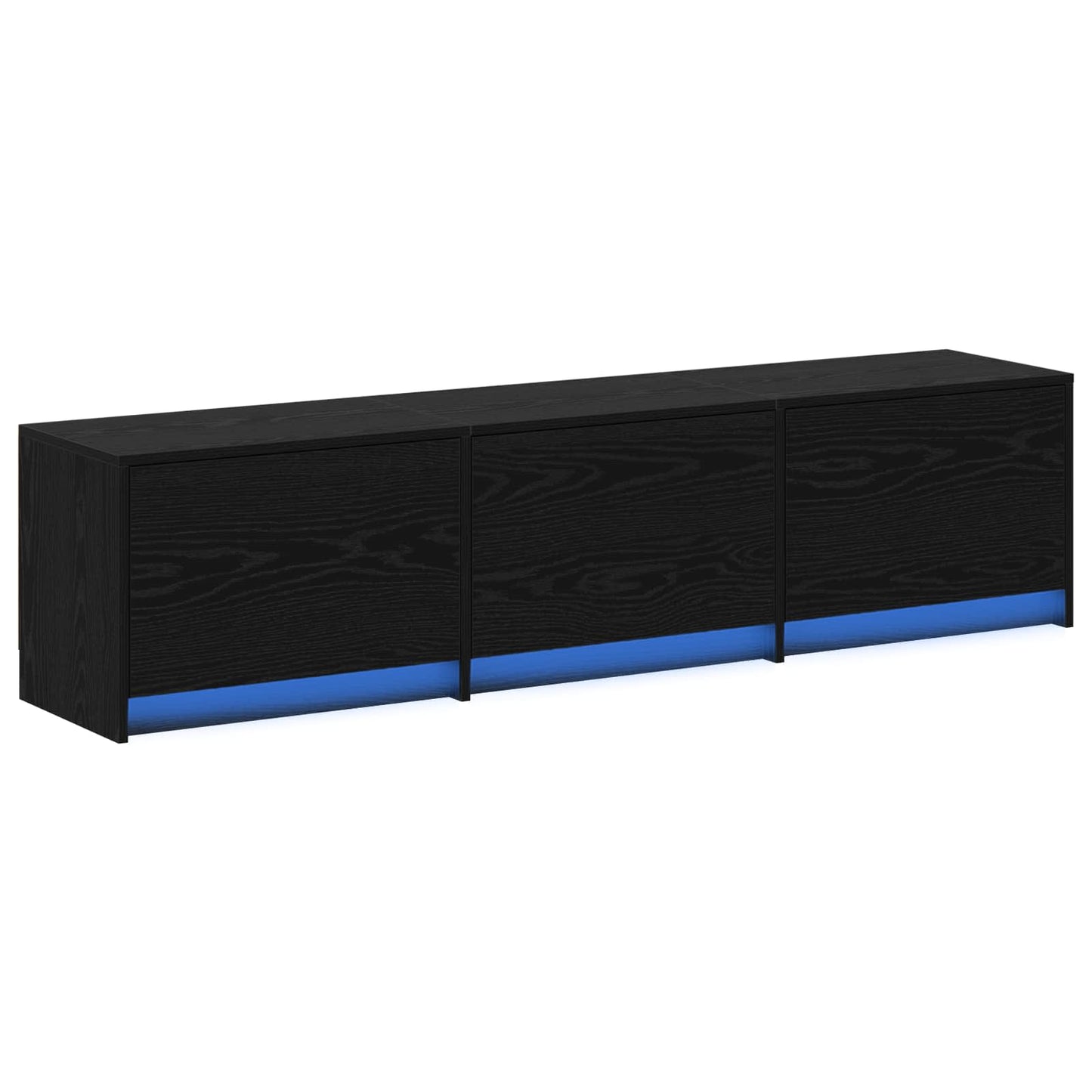 TV-Schränk Schwarz Eichen-Optik 165 x 34 x 40 cm Holzwerkstoff