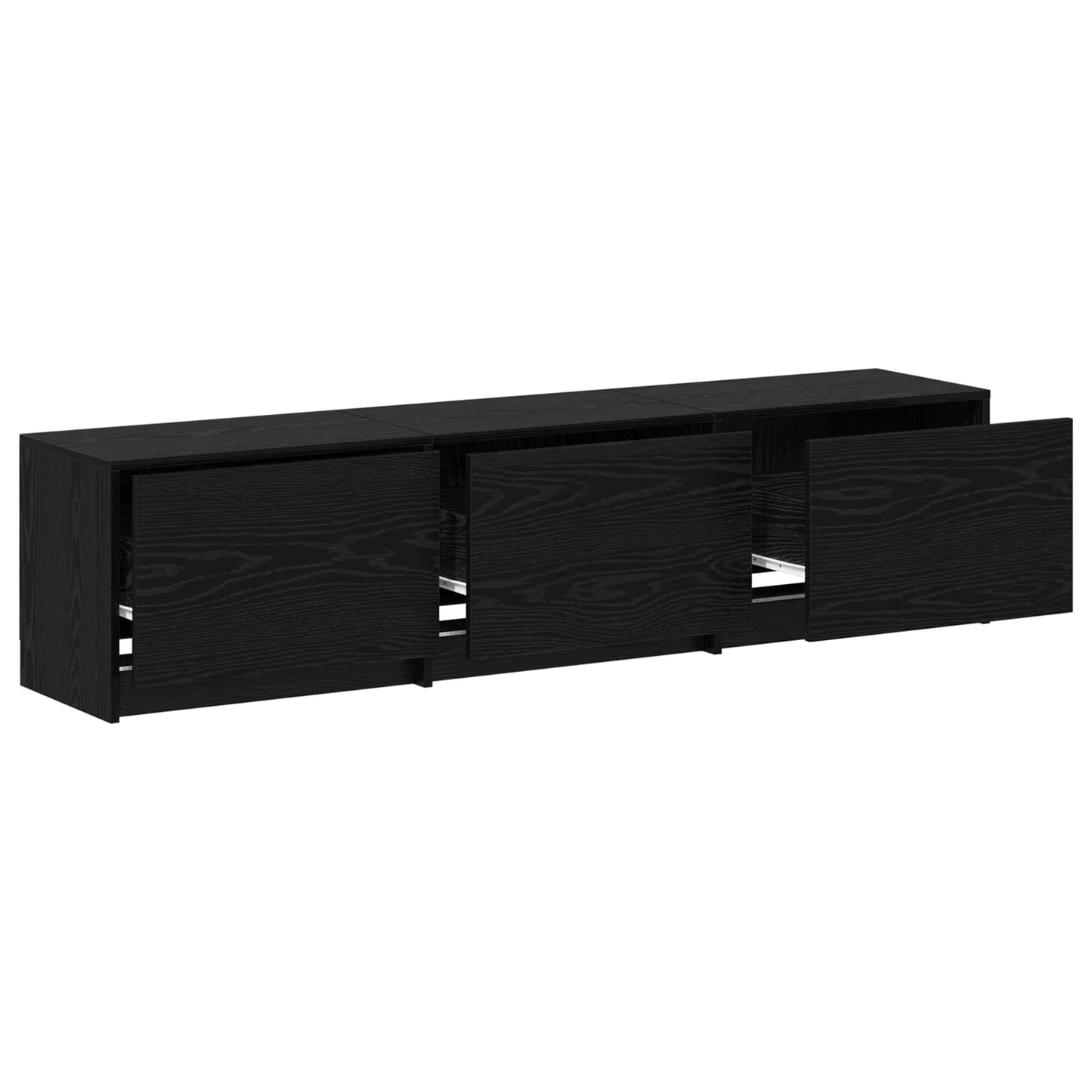 TV-Schränk Schwarz Eichen-Optik 165 x 34 x 40 cm Holzwerkstoff