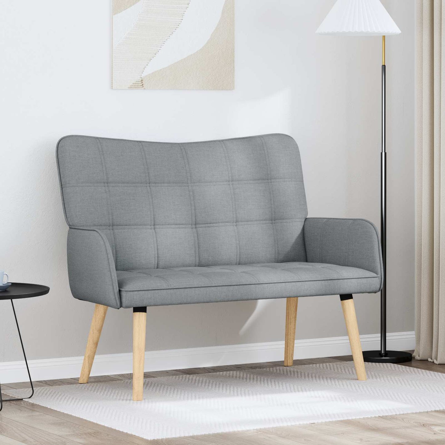 Zweisitzer Sofa Hellgrau 115 x 61 x 87 cm Stoff