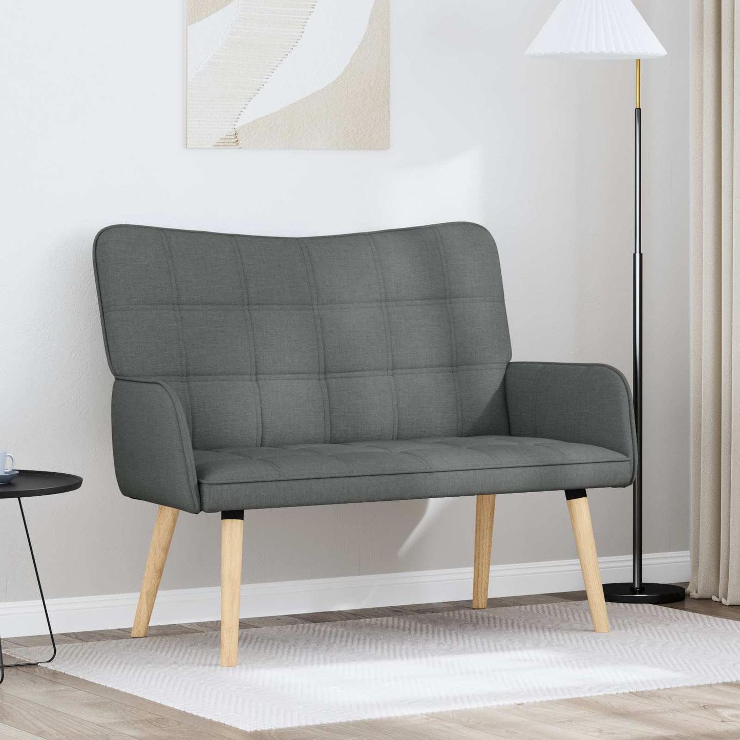 Zweisitzer Sofa Dunkelgrau 115 x 61 x 87 cm Stoff