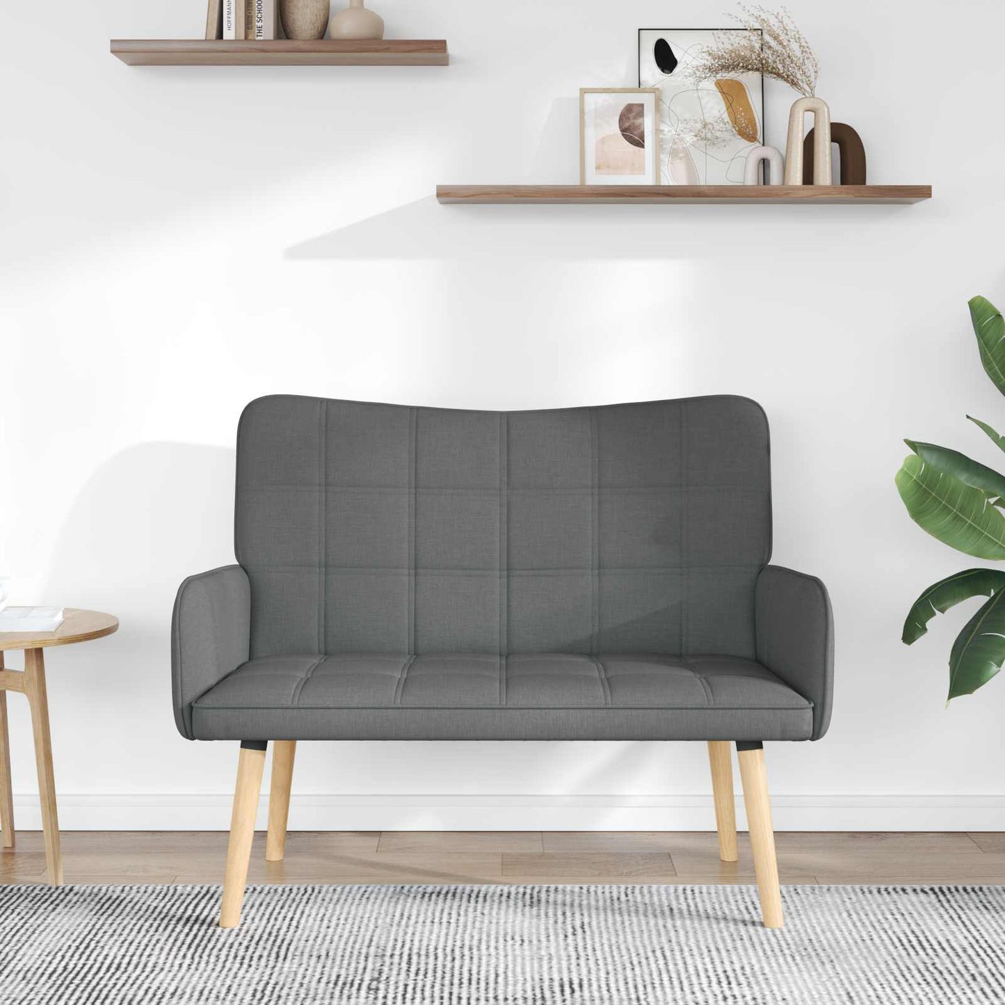 Zweisitzer Sofa Dunkelgrau 115 x 61 x 87 cm Stoff