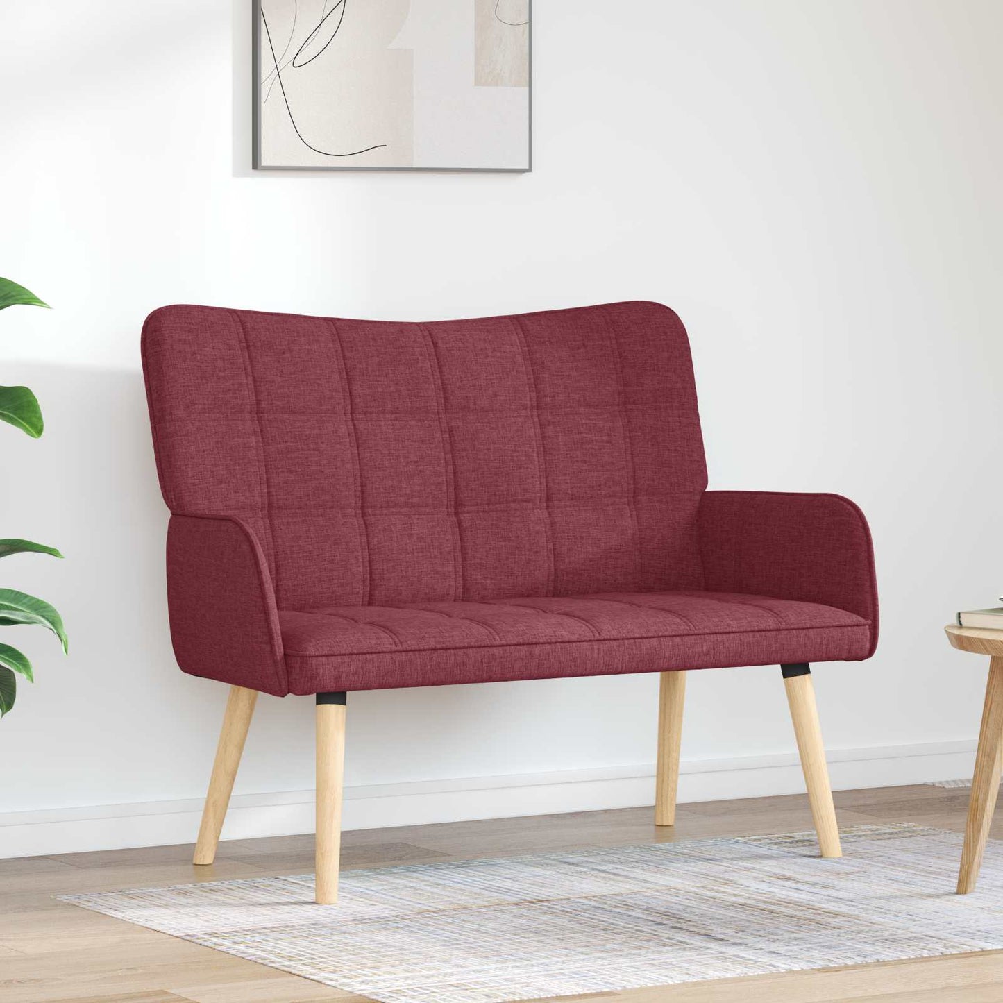 Zweisitzer Sofa Weinrot 115 x 61 x 87 cm Stoff
