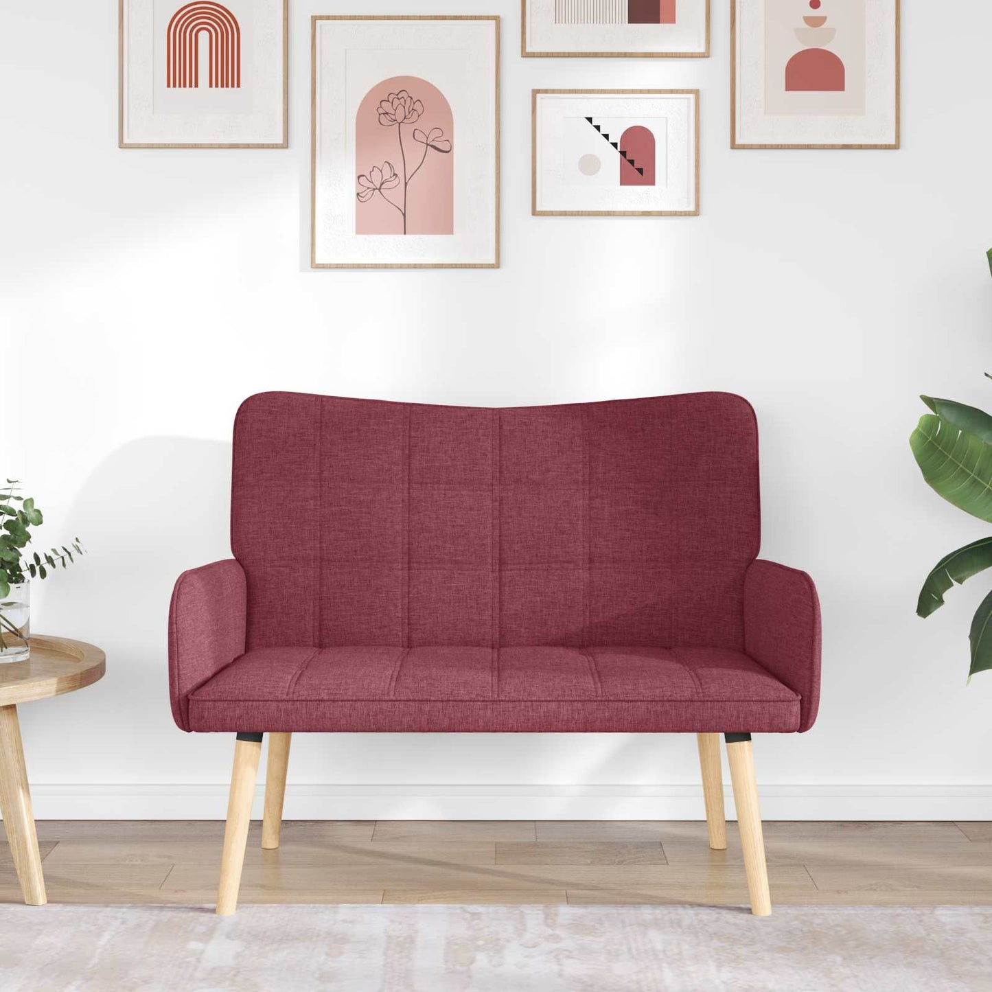 Zweisitzer Sofa Weinrot 115 x 61 x 87 cm Stoff