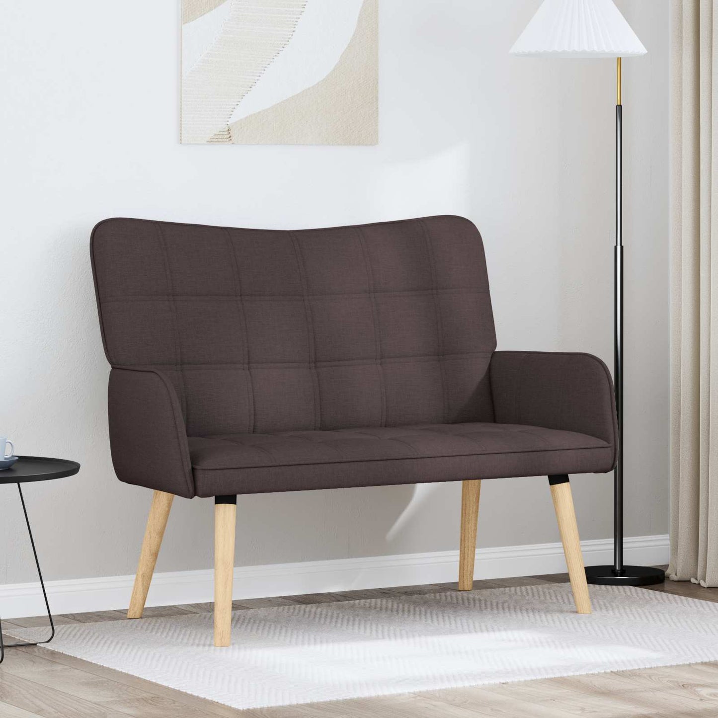 Zweisitzer Sofa Dunkelbraun 115 x 61 x 87 cm Stoff