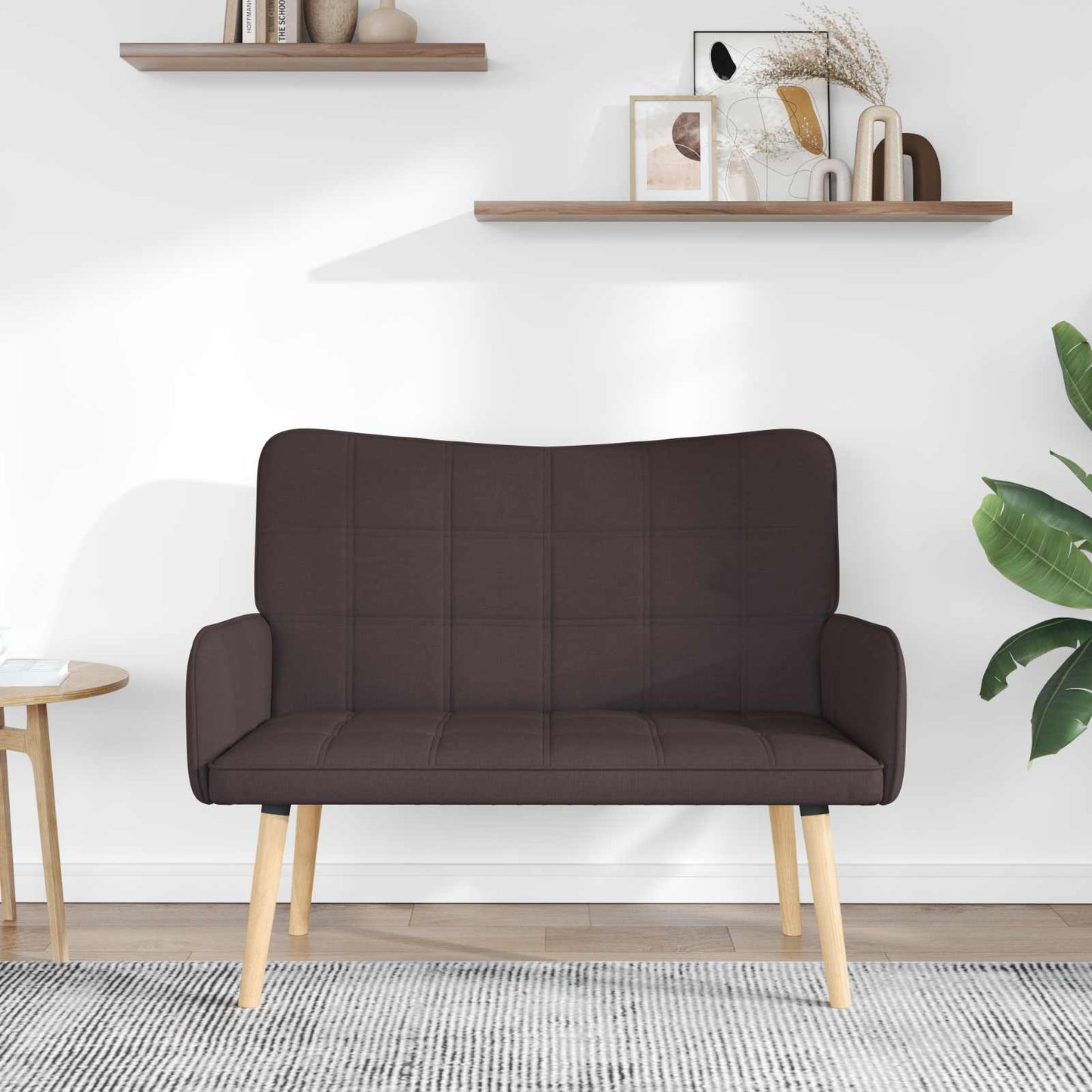 Zweisitzer Sofa Dunkelbraun 115 x 61 x 87 cm Stoff