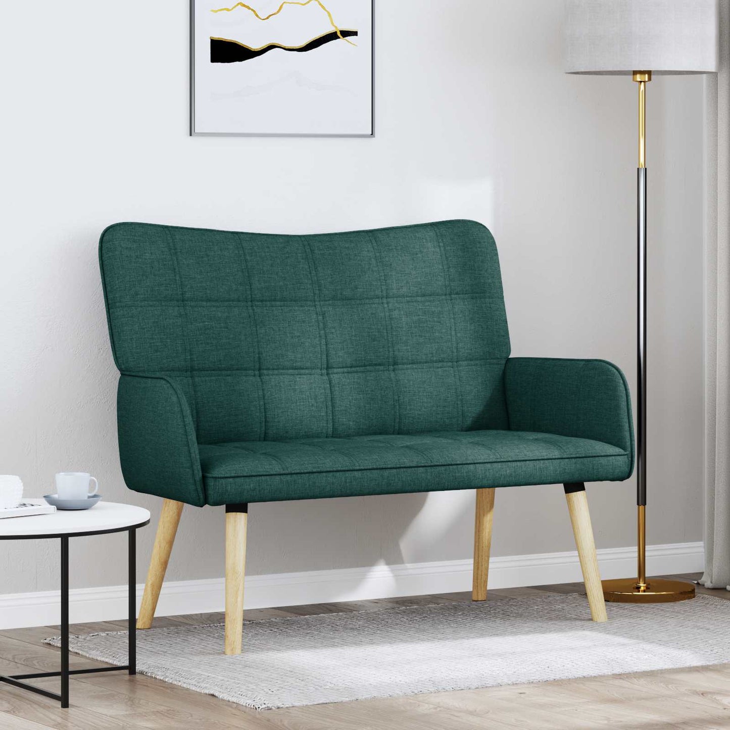 Zweisitzer Sofa Dunkelgrün 115 x 61 x 87 cm Stoff
