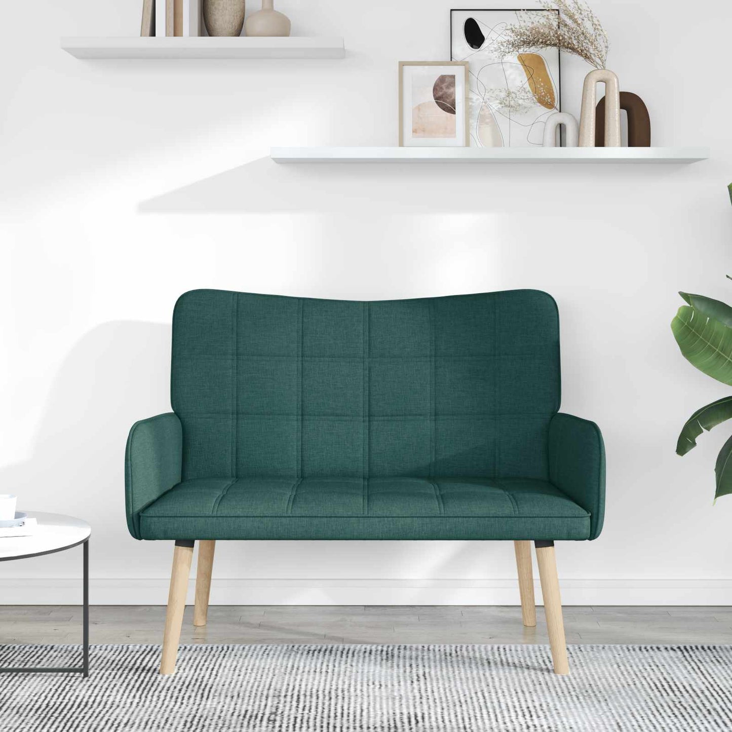 Zweisitzer Sofa Dunkelgrün 115 x 61 x 87 cm Stoff