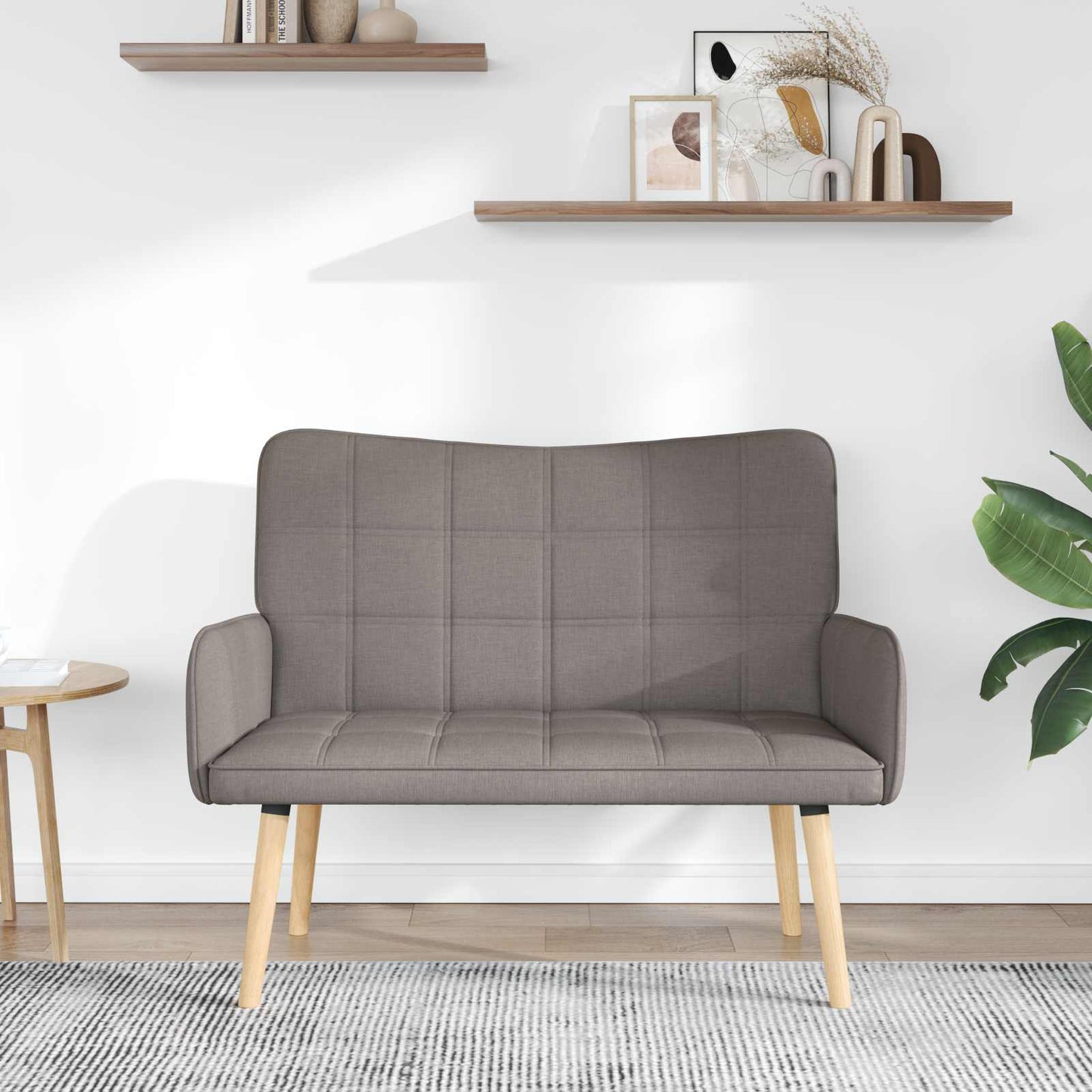 Zweisitzer Sofa Taupe 115 x 61 x 87 cm Stoff