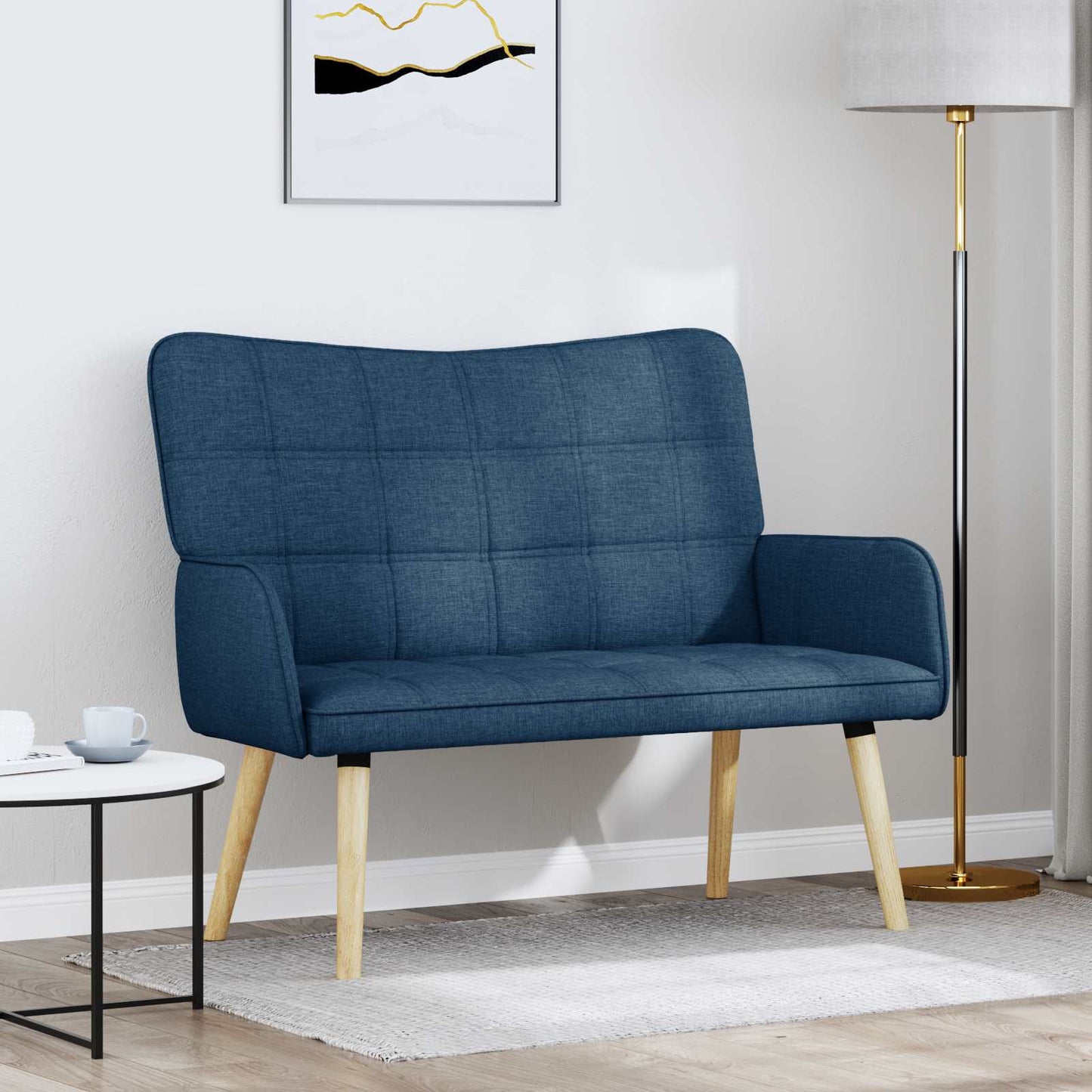 Zweisitzer Sofa Blau 115 x 61 x 87 cm Stoff