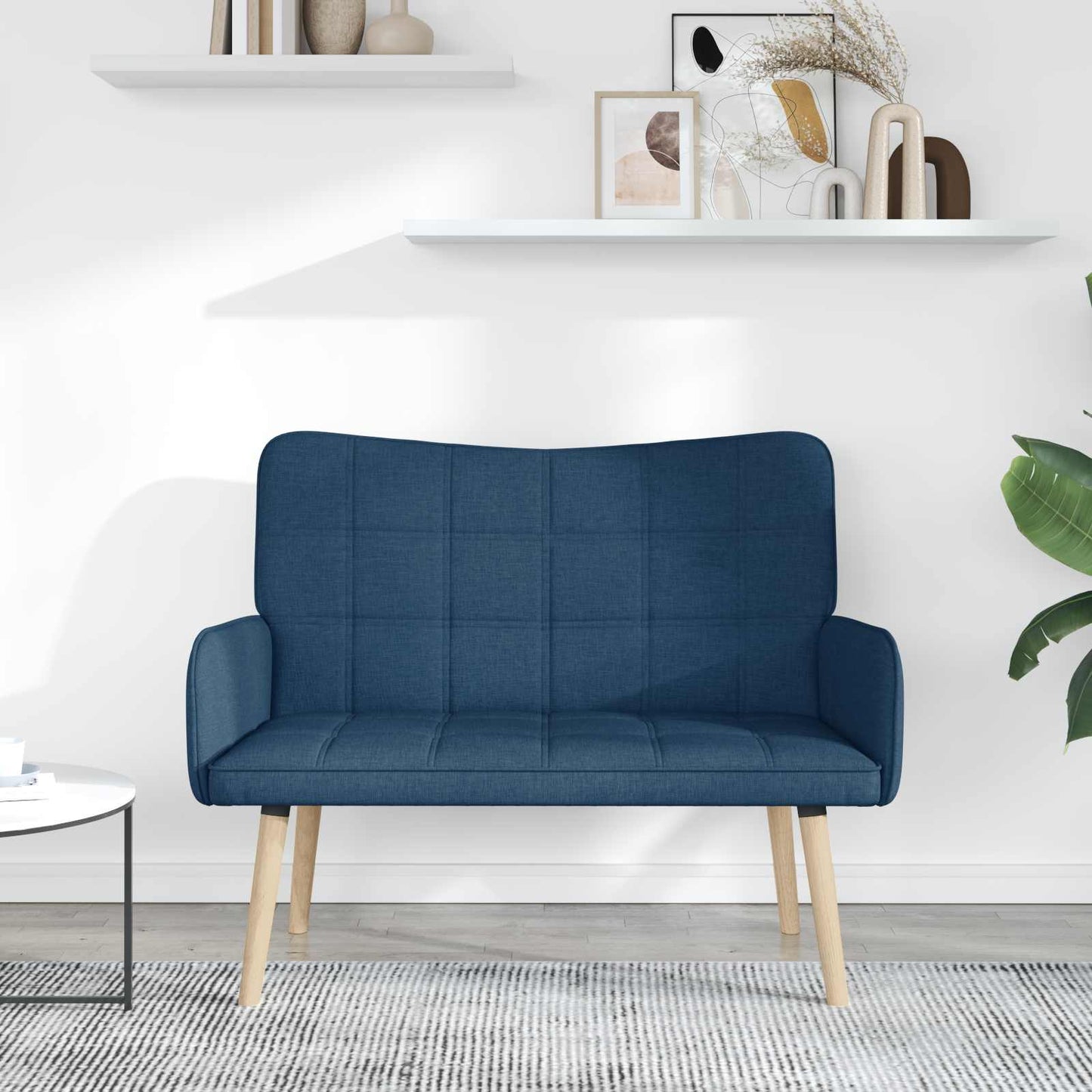 Zweisitzer Sofa Blau 115 x 61 x 87 cm Stoff