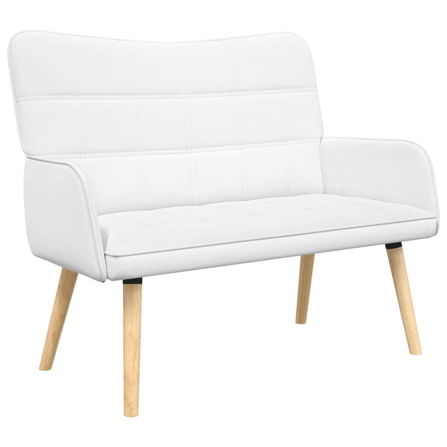Zweisitzer Sofa Weiß 115 x 61 x 87 cm Stoff