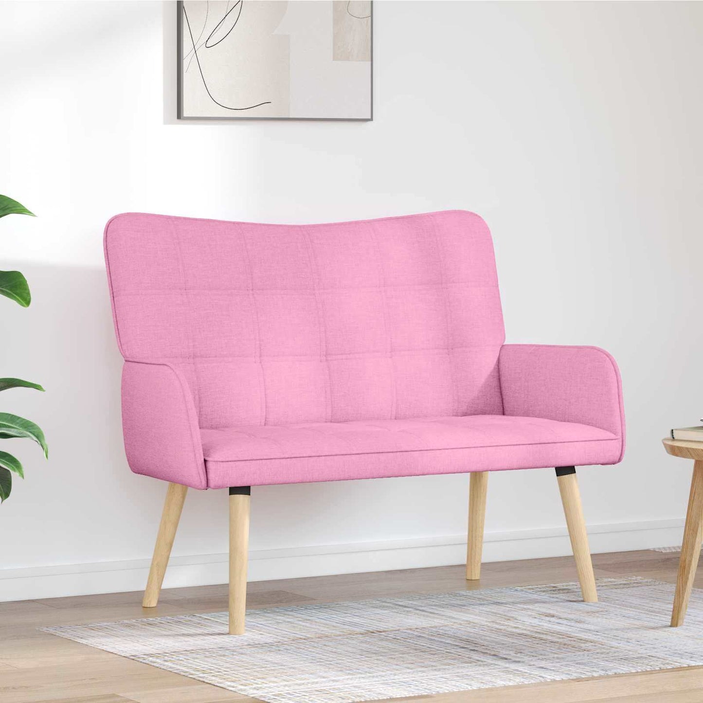 Zweisitzer Sofa Rosa 115 x 61 x 87 cm Stoff