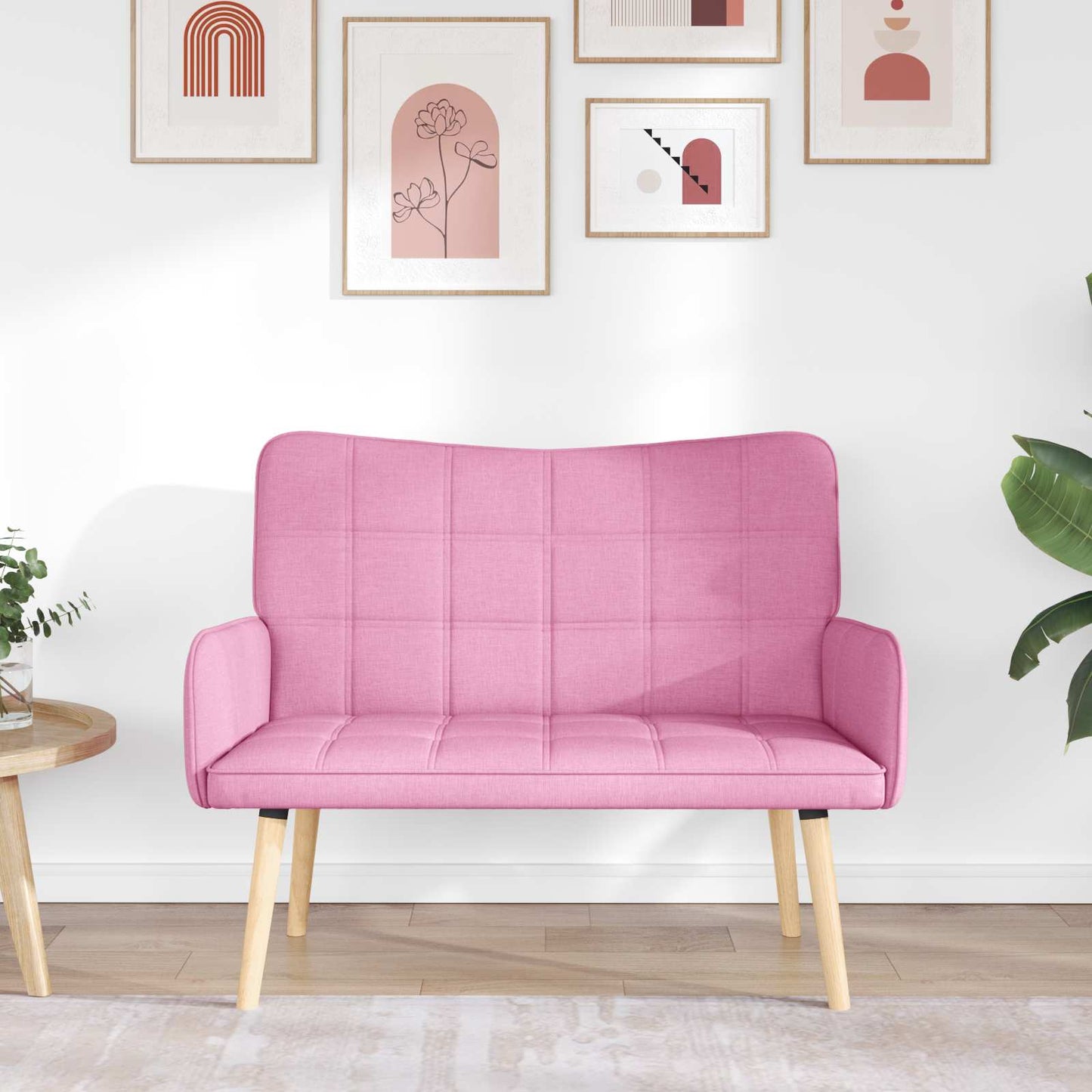 Zweisitzer Sofa Rosa 115 x 61 x 87 cm Stoff