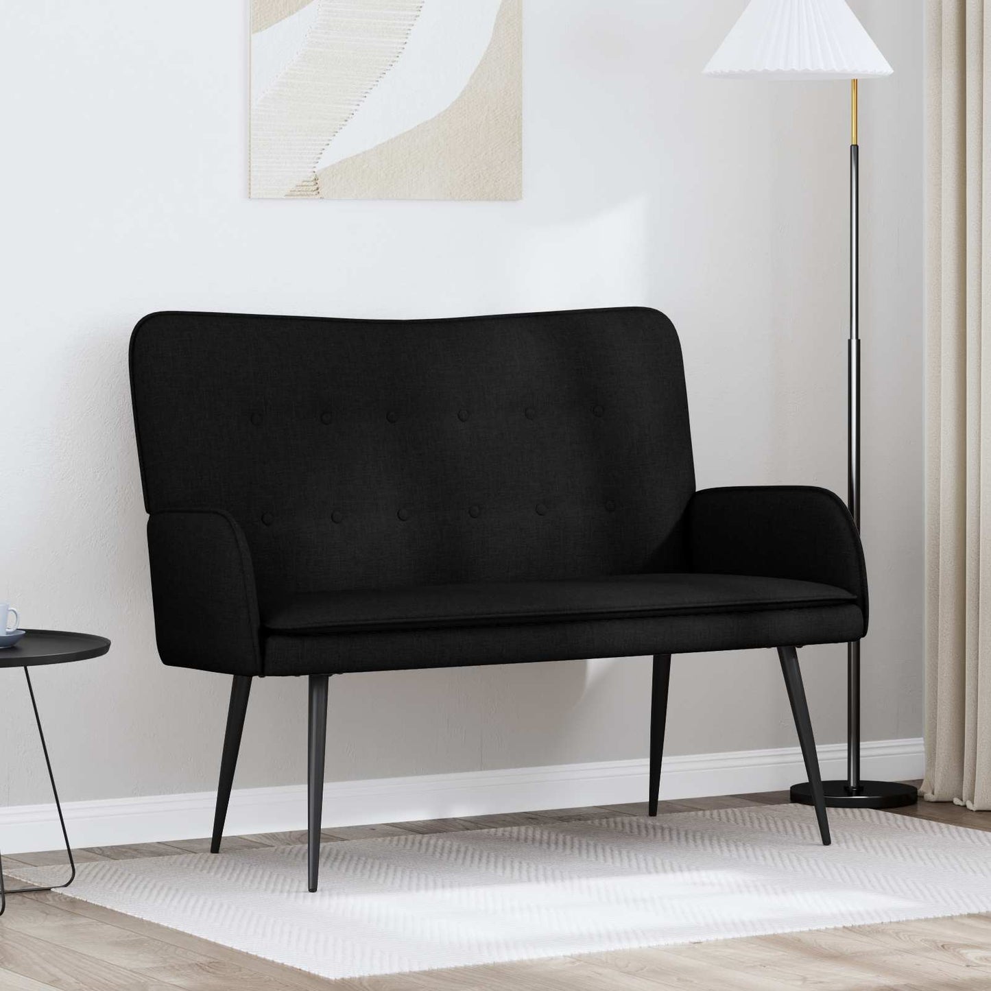 2-Sitzer Sofa Schwarz 115 x 61 x 87 cm Stoff