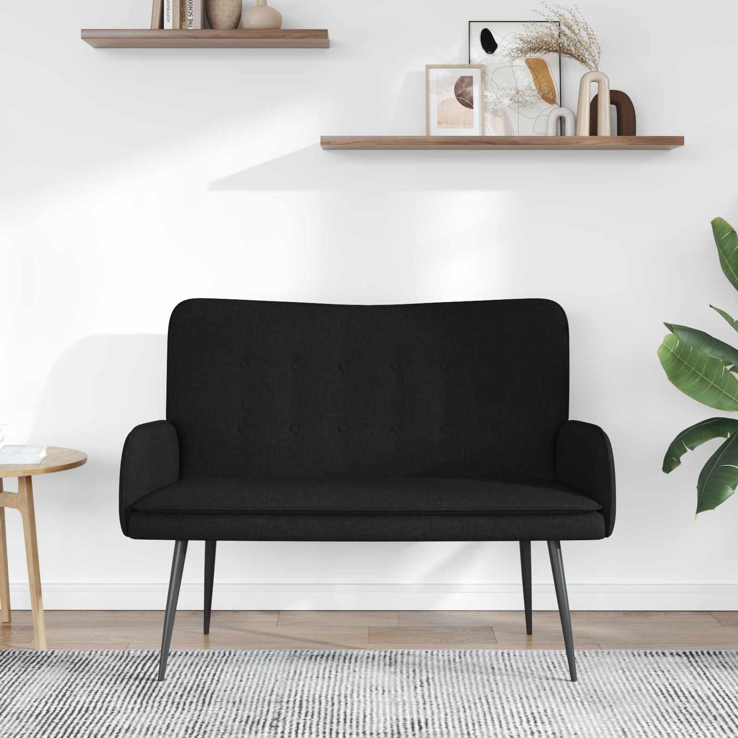2-Sitzer Sofa Schwarz 115 x 61 x 87 cm Stoff
