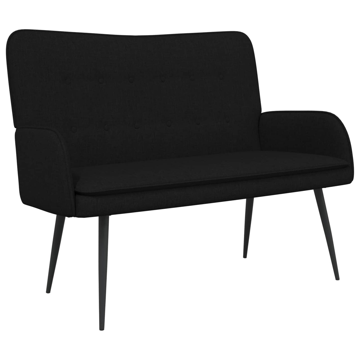 2-Sitzer Sofa Schwarz 115 x 61 x 87 cm Stoff