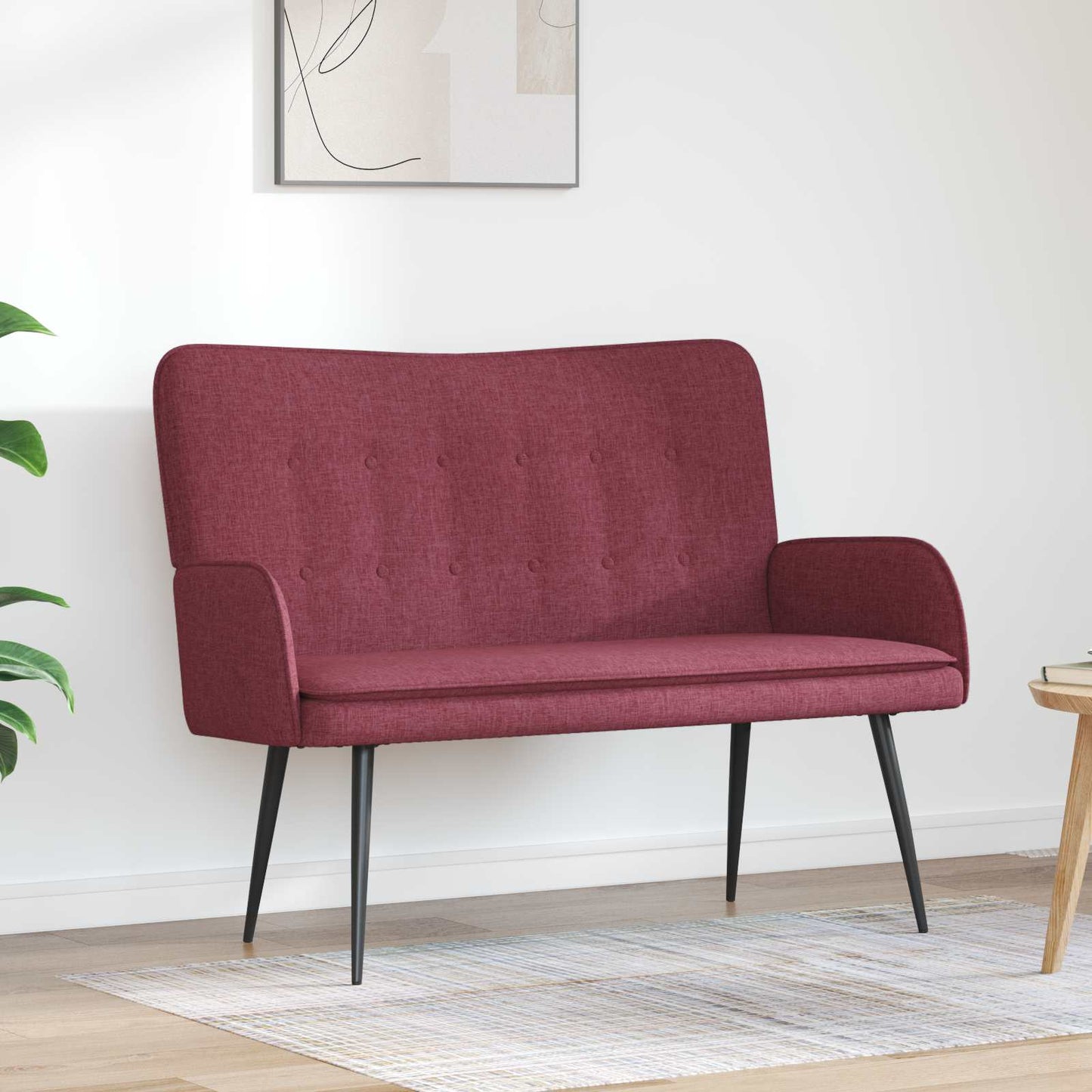 2-Sitzer Sofa Weinrot 115 x 61 x 87 cm Stoff